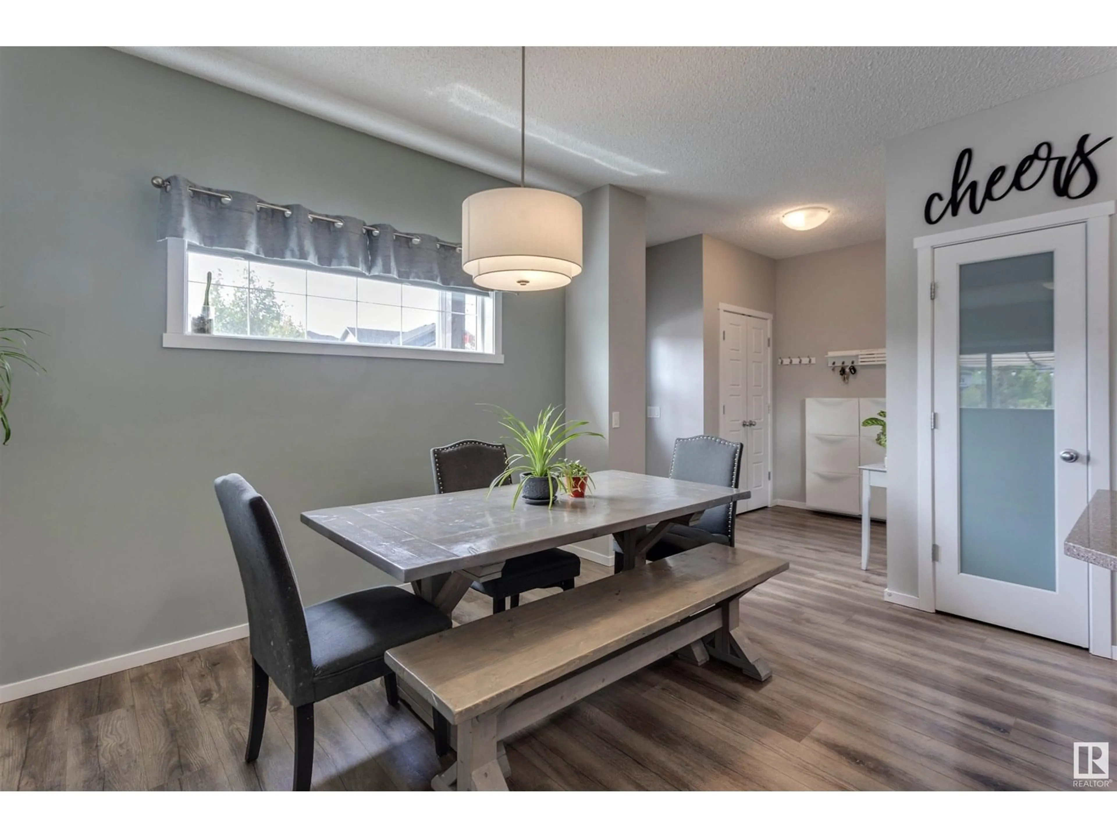 Dining room, wood/laminate floor for 206 ABERDEEN CR, Sherwood Park Alberta T8H0Z1