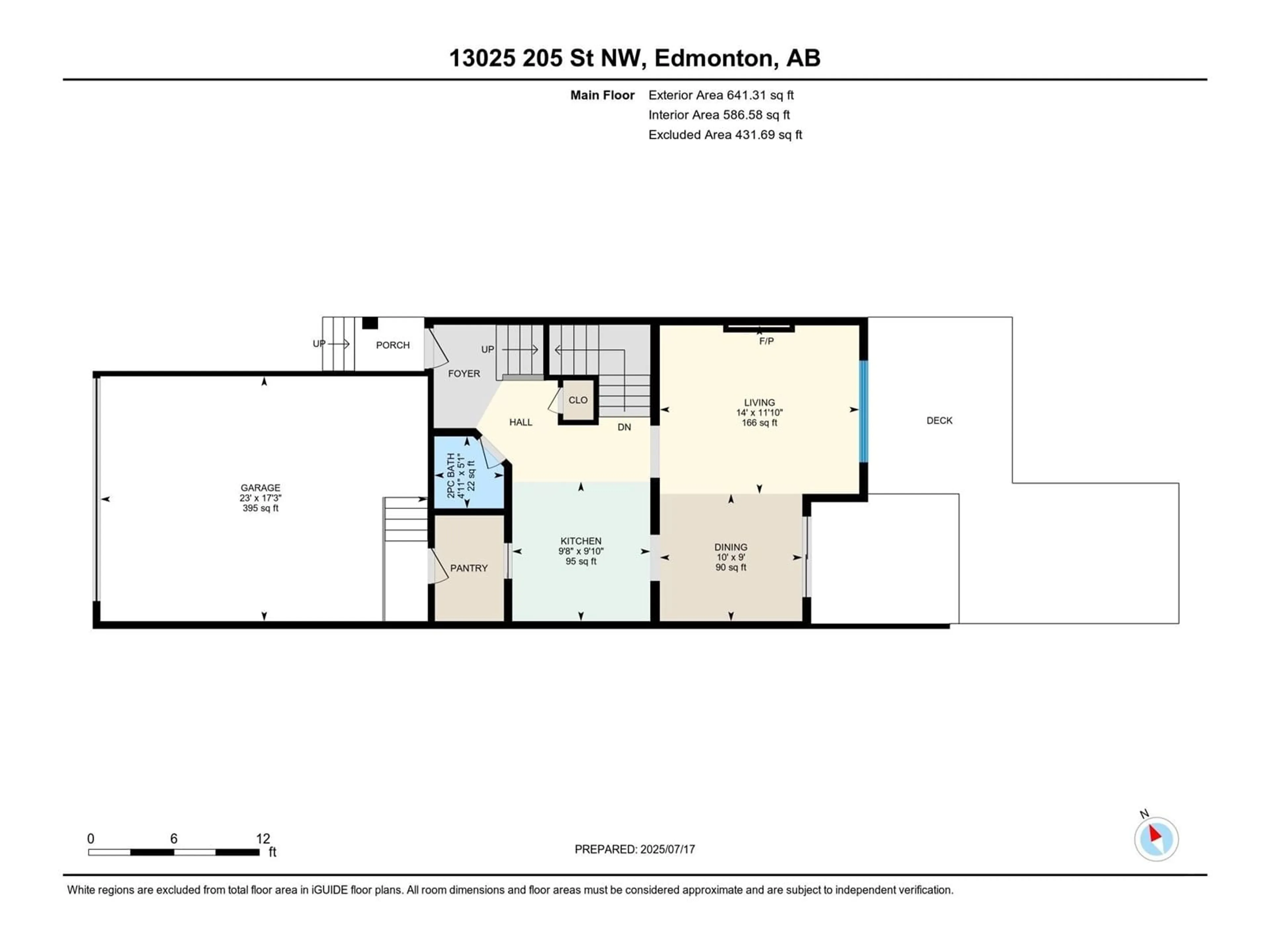 Floor plan for NW - 13025 205 ST, Edmonton Alberta T5S0J2