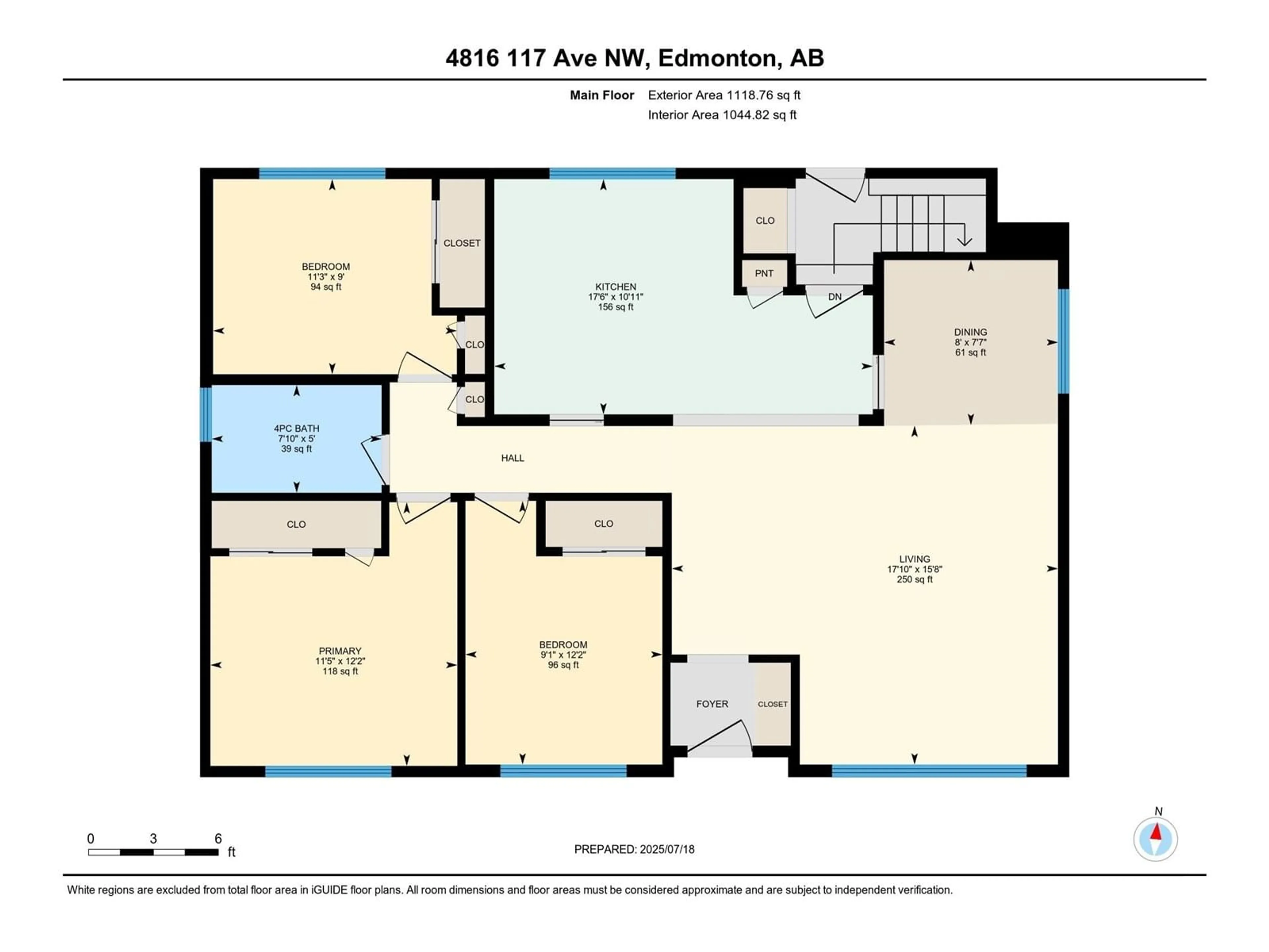 Floor plan for 4816 117 AV, Edmonton Alberta T5W0Z1