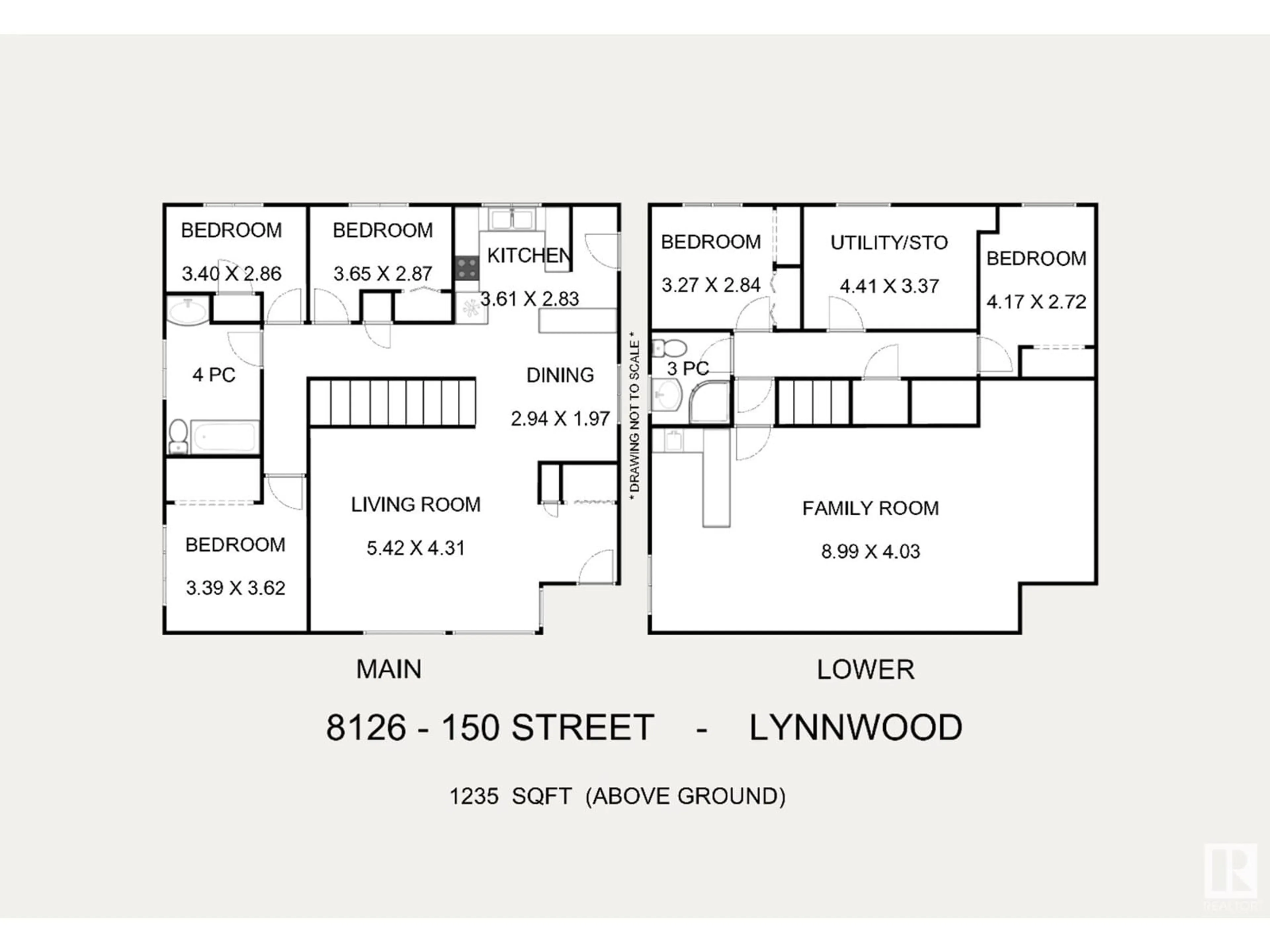 Floor plan for 8126 150 ST NW, Edmonton Alberta T5R1E1