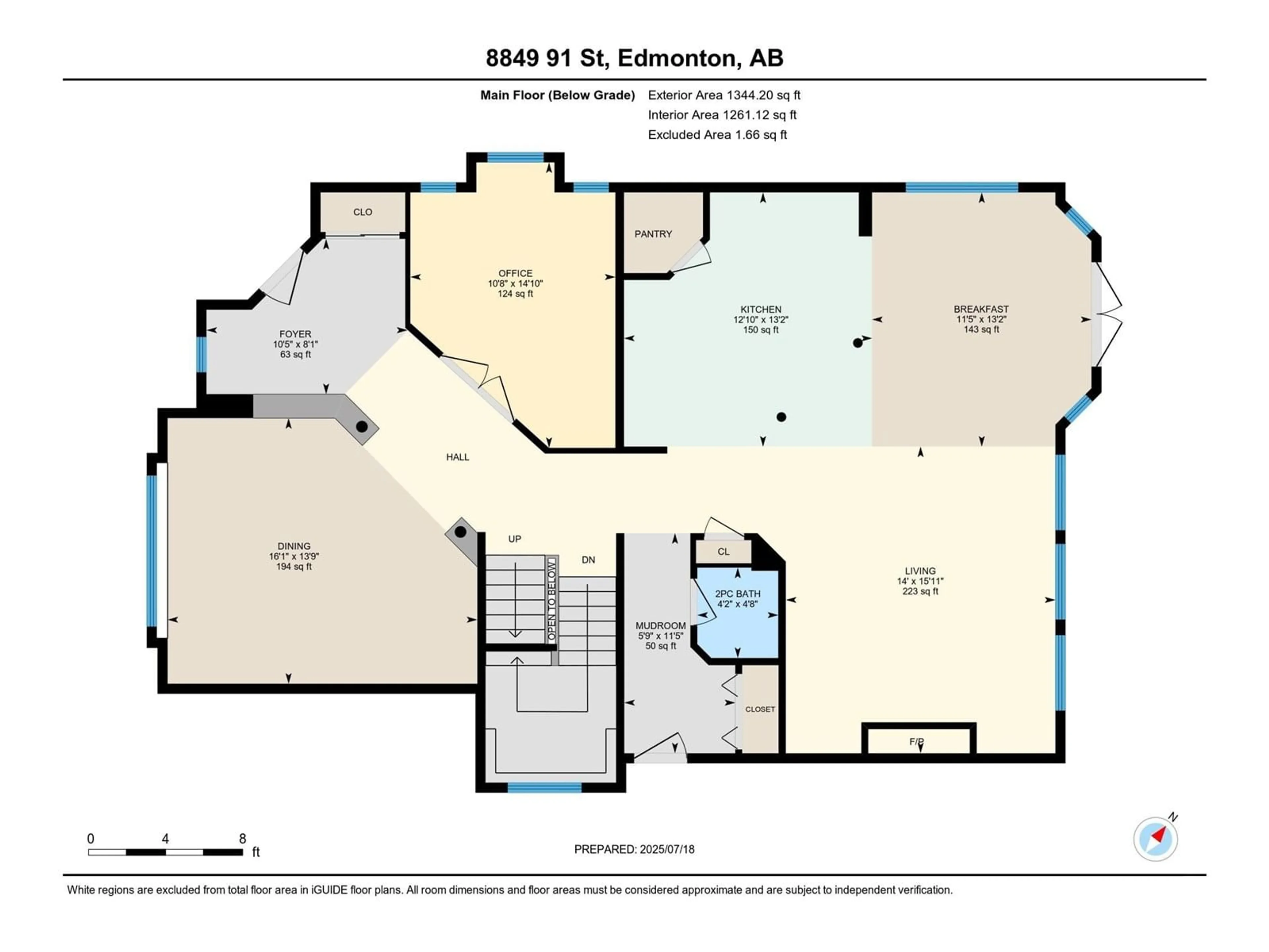 Floor plan for 8849 91 ST, Edmonton Alberta T6C3N3