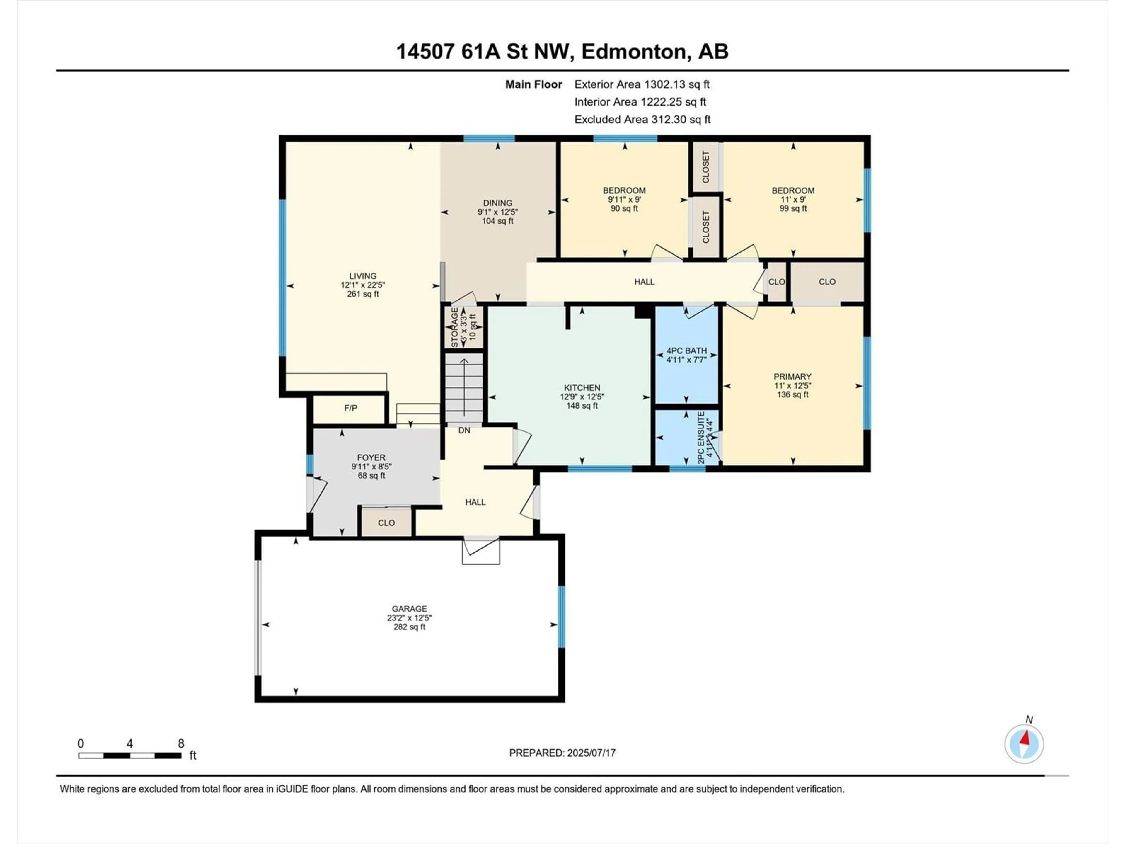 Floor plan for NW - 14507 61A ST, Edmonton Alberta T5A2A4