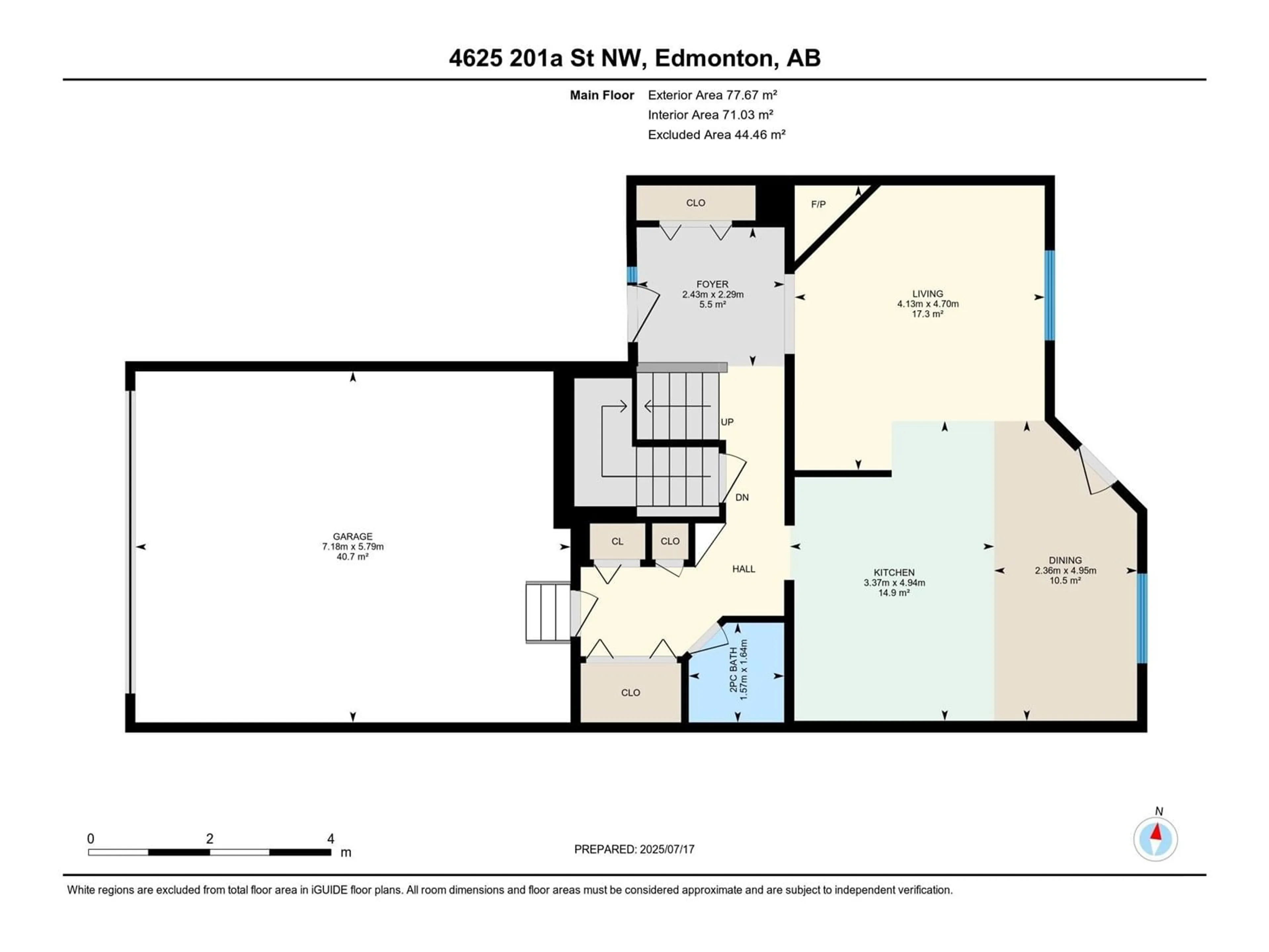Floor plan for NW - 4625 201A ST, Edmonton Alberta T6M2X9