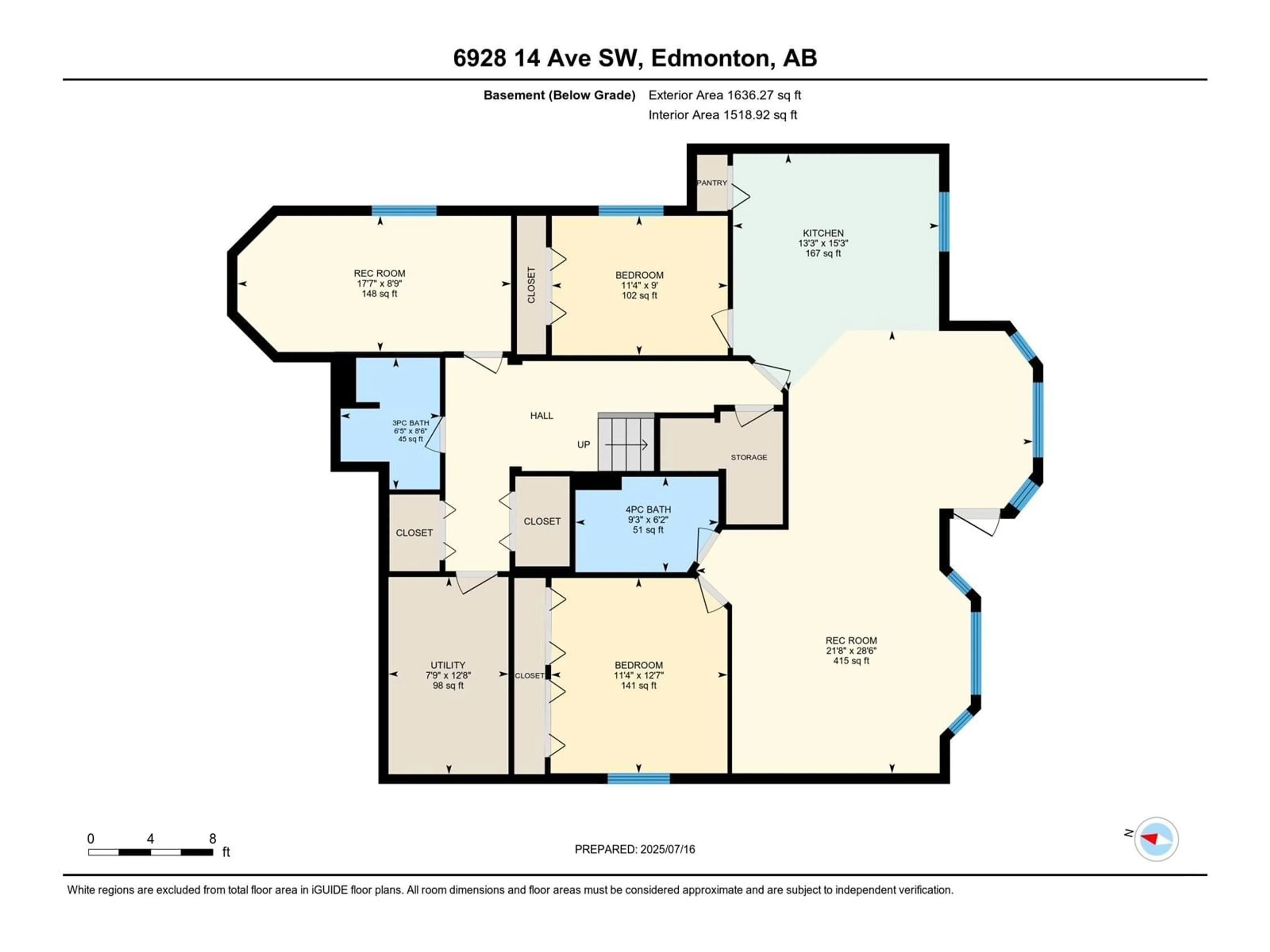 Floor plan for 6928 14 AV, Edmonton Alberta T6L1L3