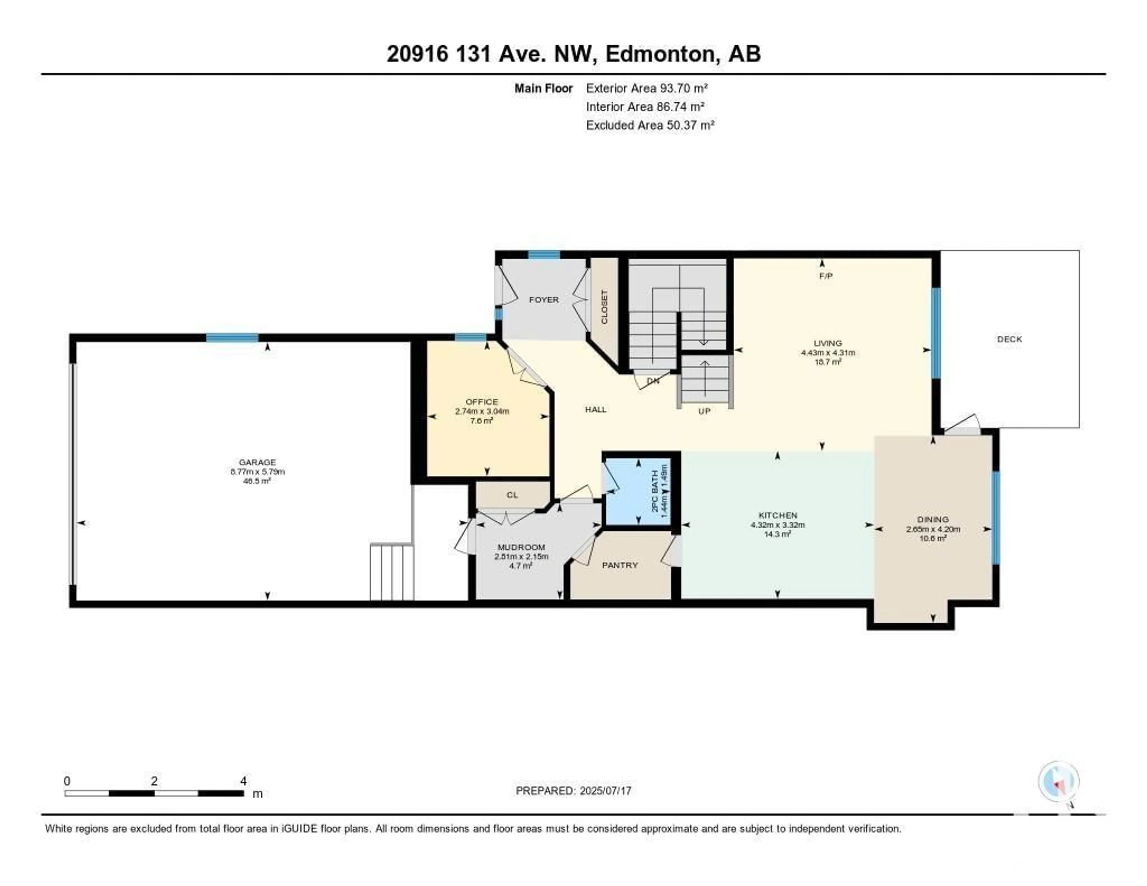 Floor plan for 20916 131 AV, Edmonton Alberta T5S0P4