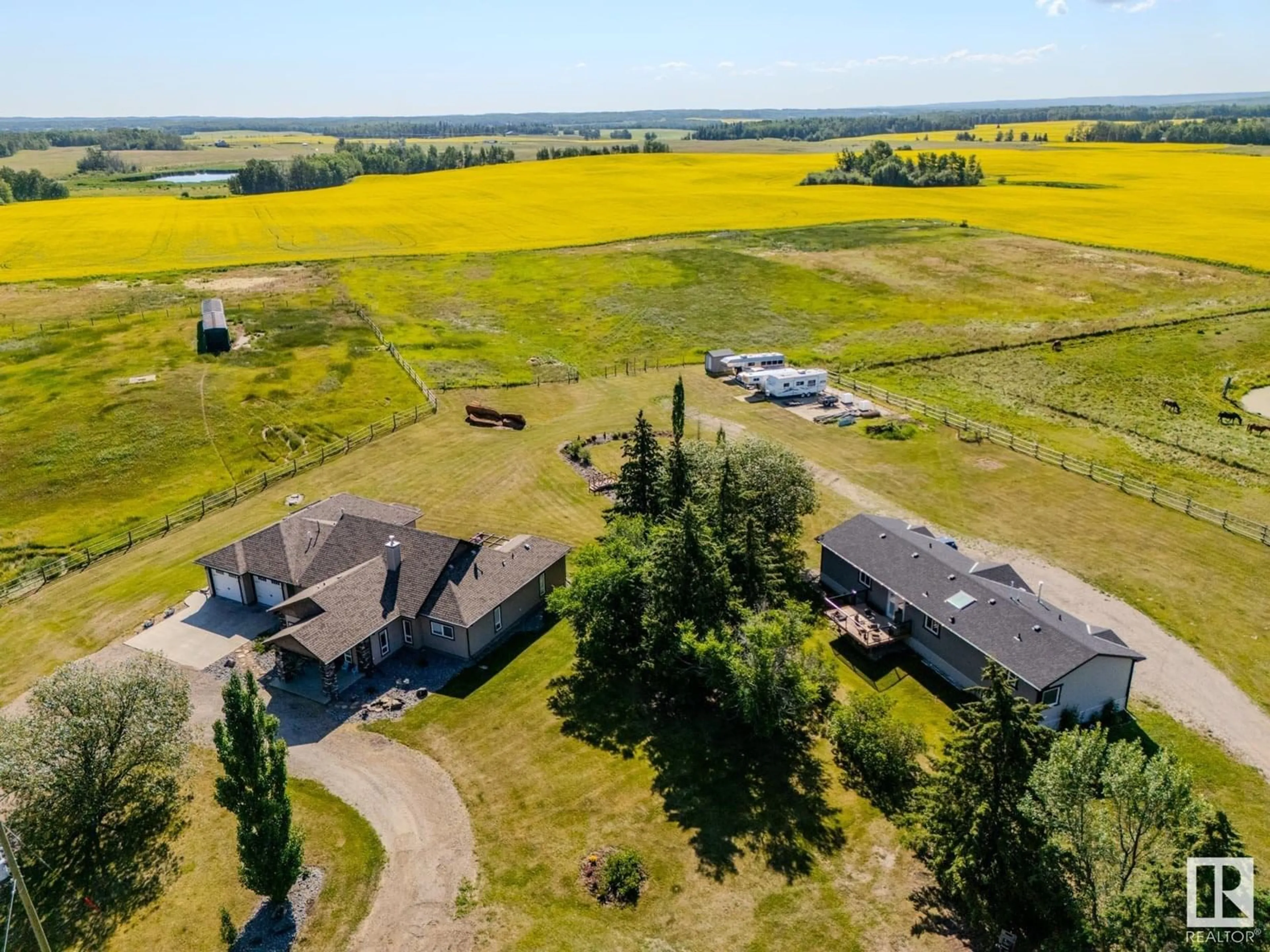 A pic from outside/outdoor area/front of a property/back of a property/a pic from drone, mountain view for 55415 HIGHWAY 777, Rural Lac Ste. Anne County Alberta T0E1V0
