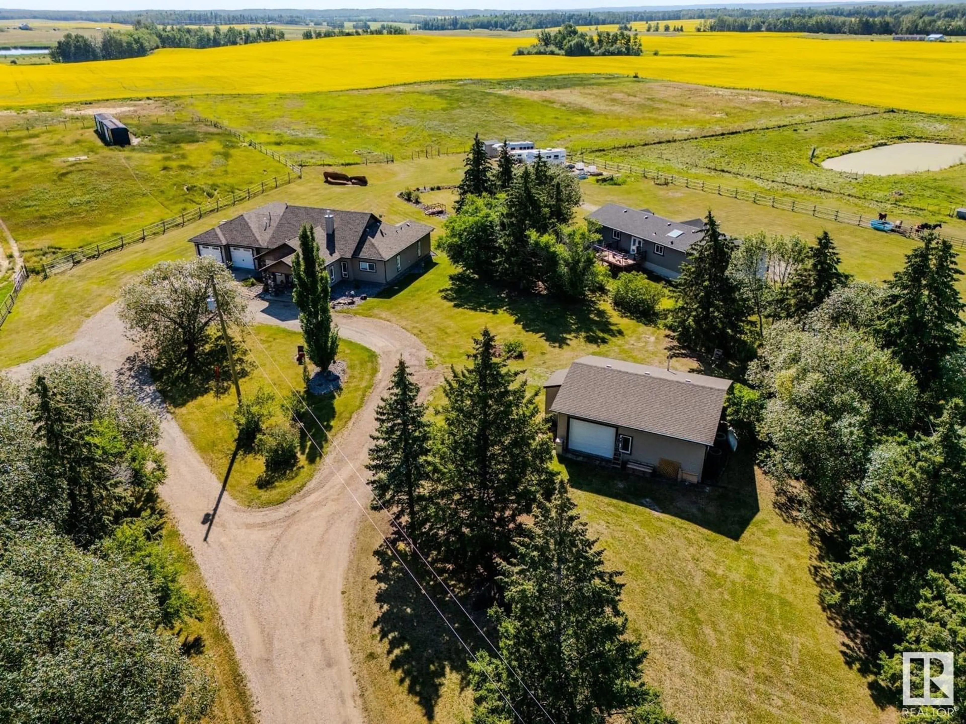 A pic from outside/outdoor area/front of a property/back of a property/a pic from drone, unknown for 55415 HIGHWAY 777, Rural Lac Ste. Anne County Alberta T0E1V0
