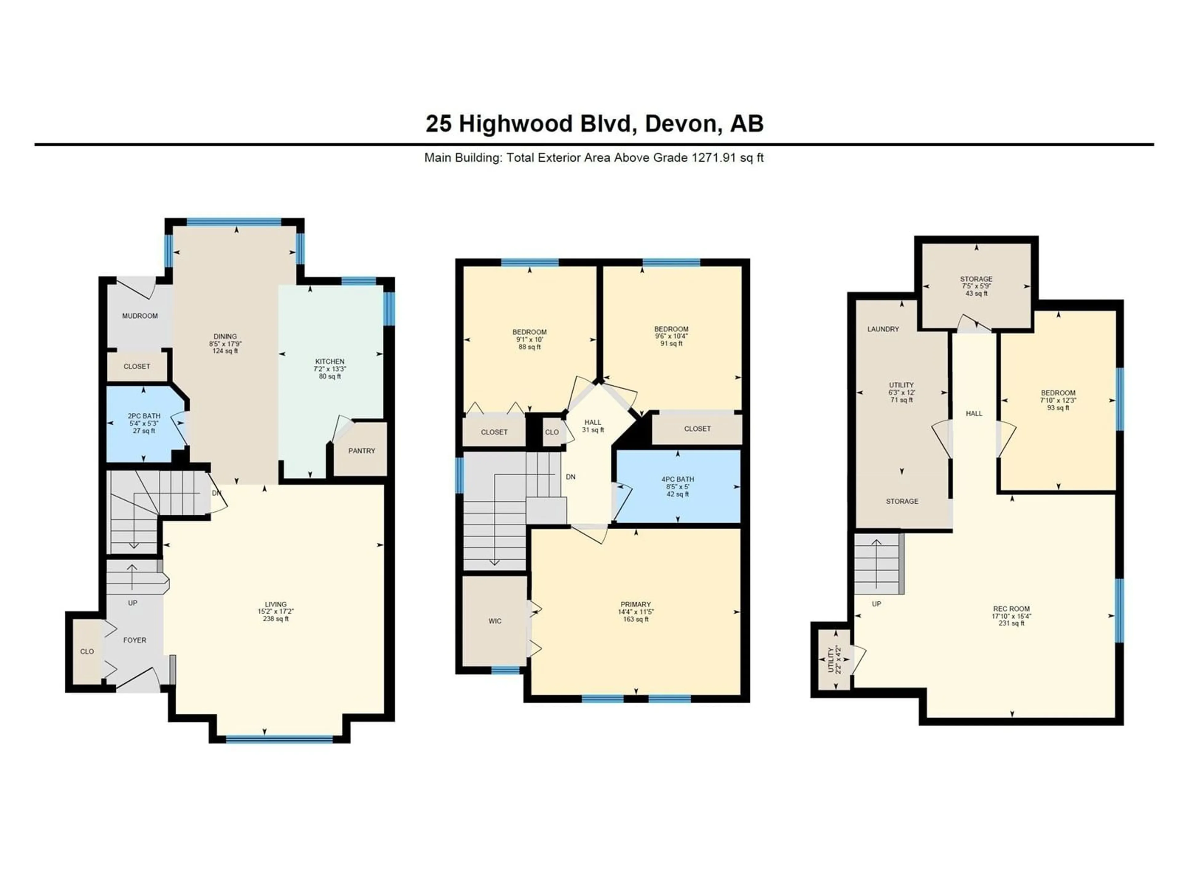 Floor plan for 25 HIGHWOOD BV, Devon Alberta T9G2E7