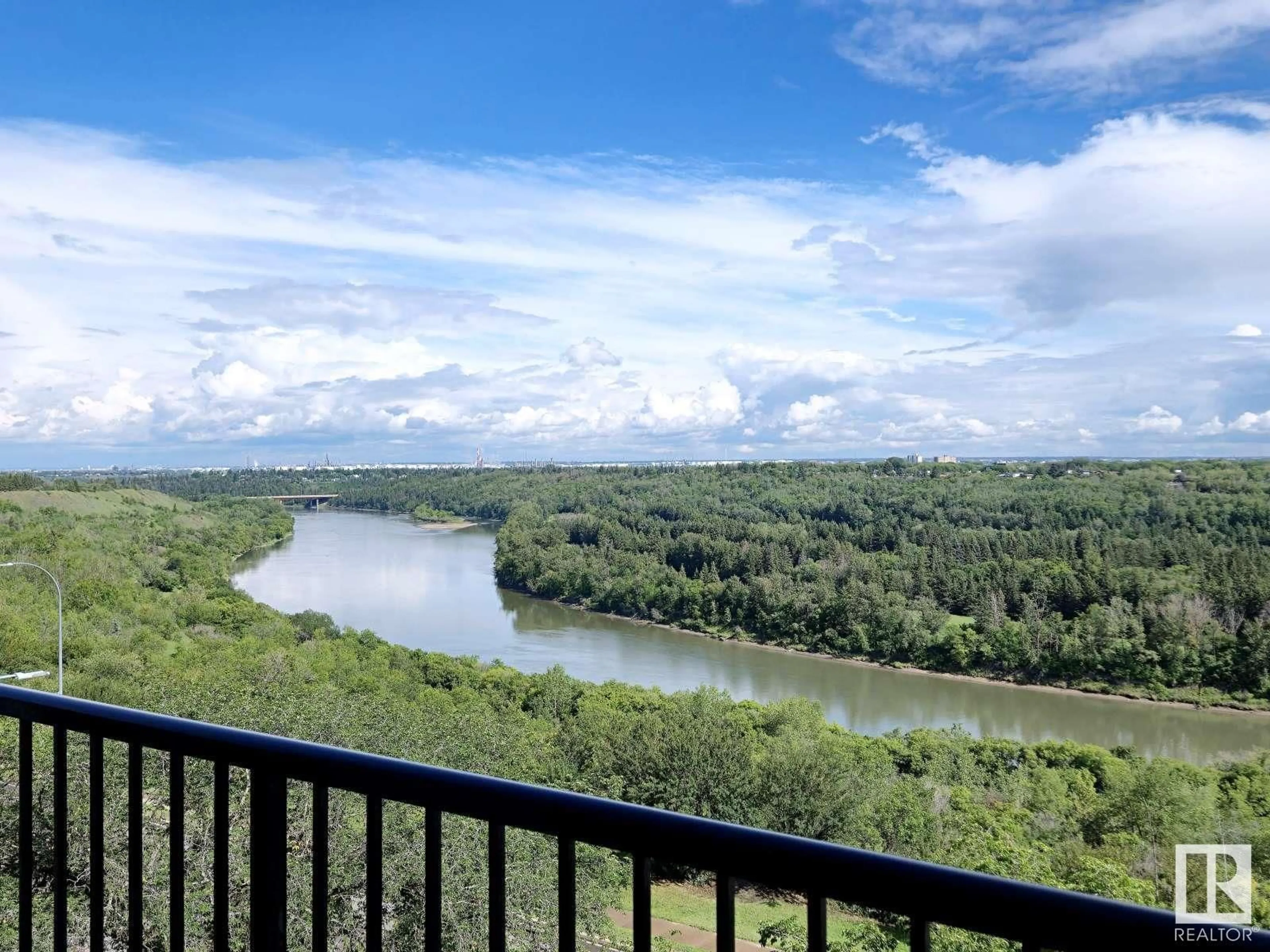 Balcony in the apartment, water/lake/river/ocean view for 8310 - 501 JASPER AV, Edmonton Alberta T5H3S3