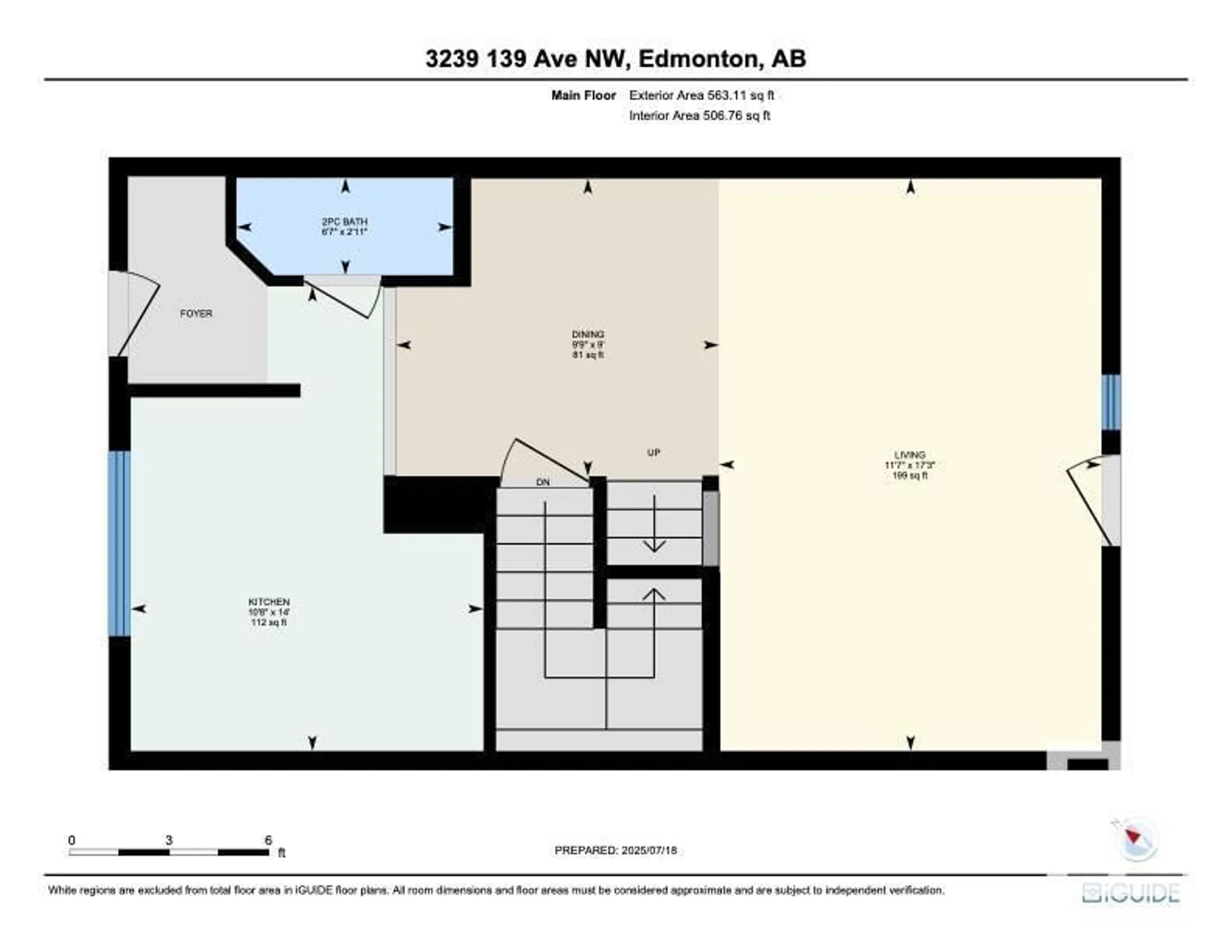 Floor plan for 3239 139 AV, Edmonton Alberta T5Y1T2