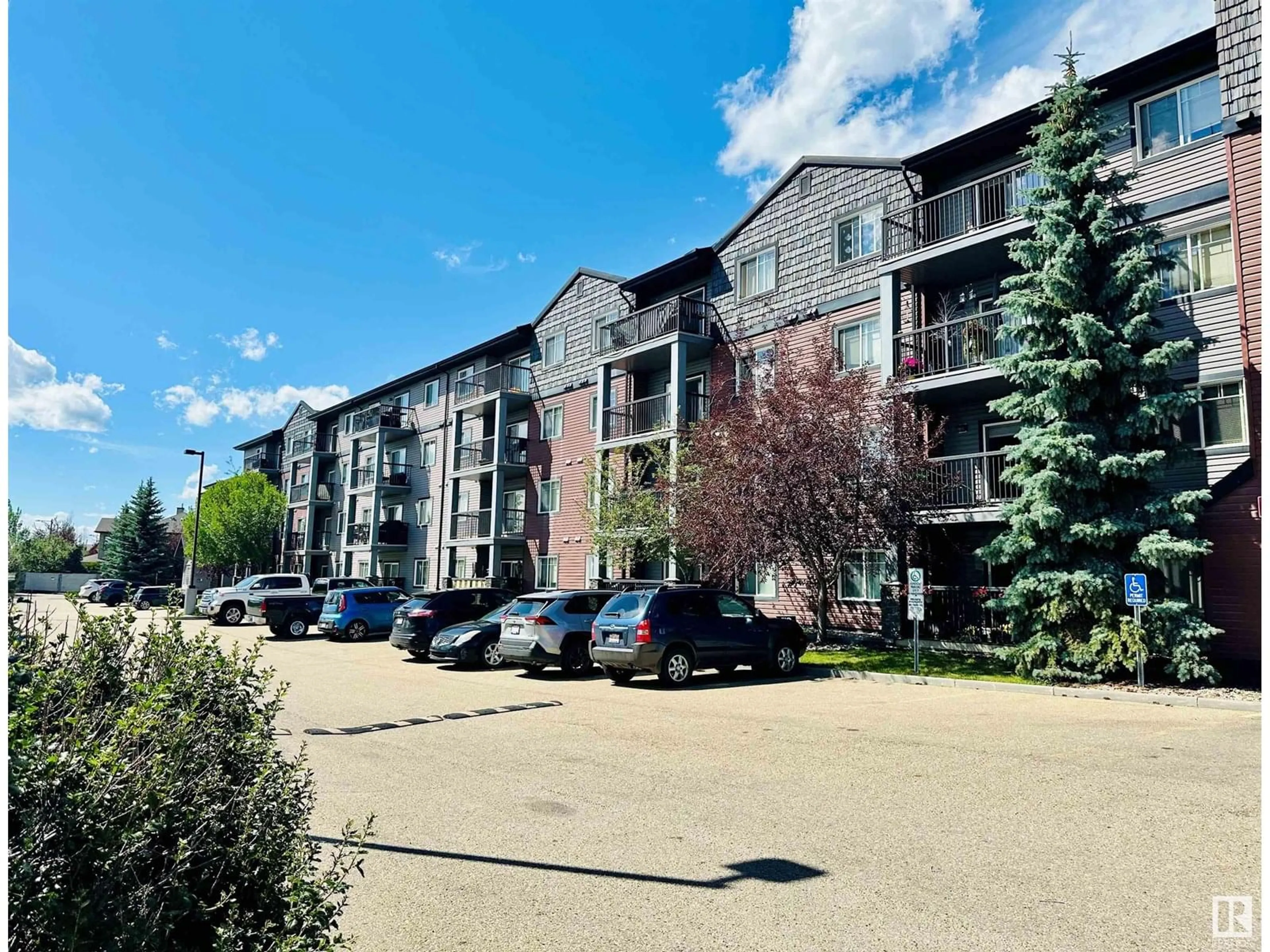 A pic from outside/outdoor area/front of a property/back of a property/a pic from drone, street for #318 - 646 MCALLISTER LO, Edmonton Alberta T6W0B5