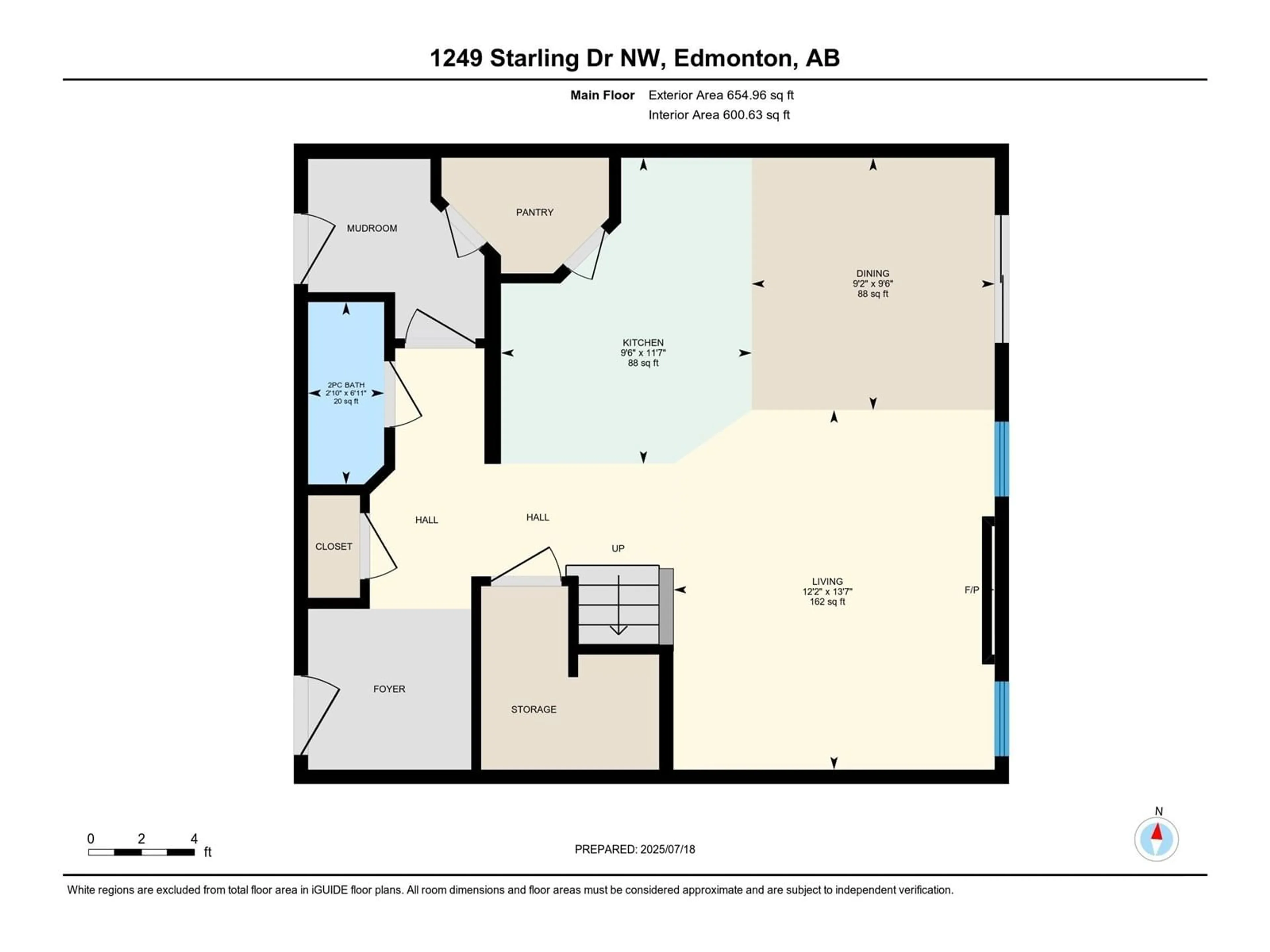 Floor plan for 1249 STARLING DR, Edmonton Alberta T5S0K4