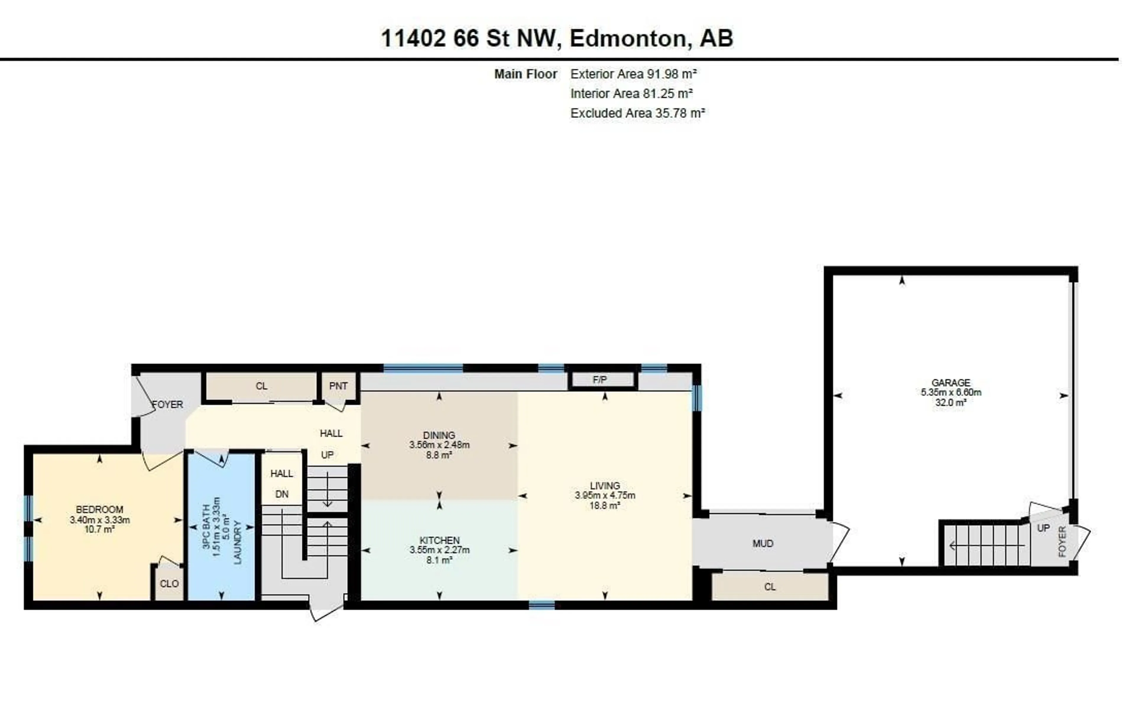 Floor plan for NW - 11402 66 ST, Edmonton Alberta T5B1H8
