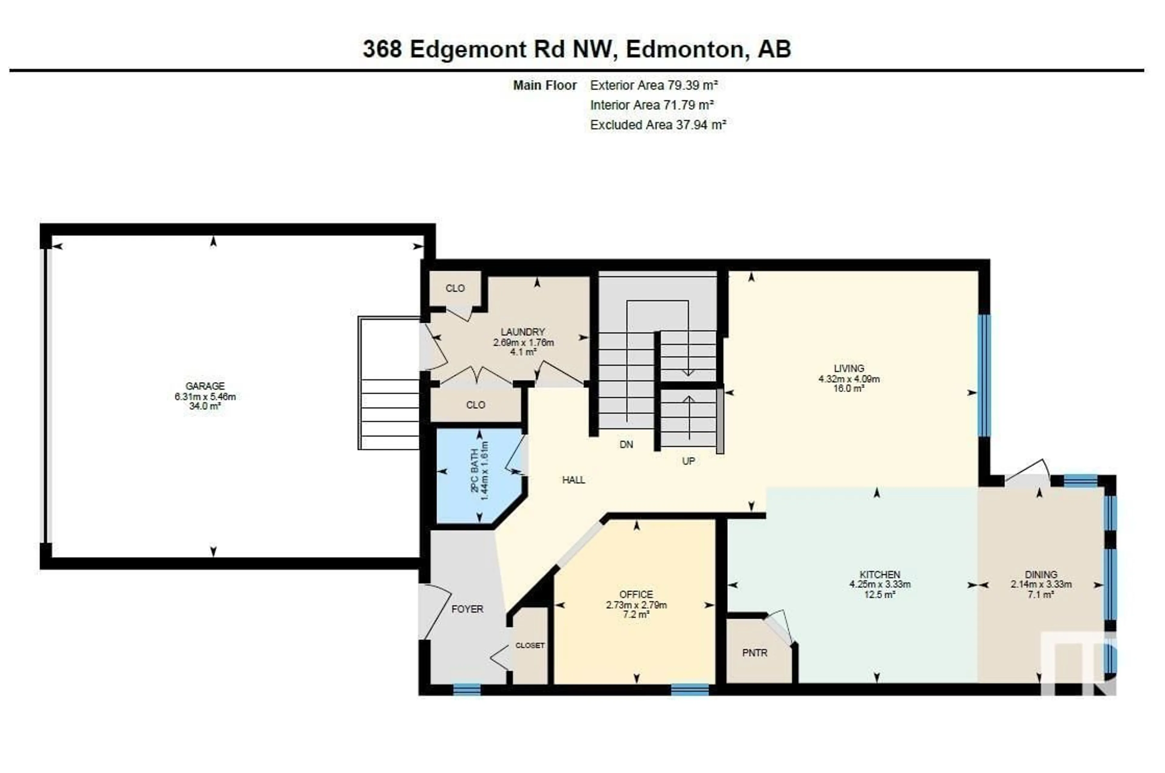 Floor plan for 368 EDGEMONT RD, Edmonton Alberta T6M0Y4