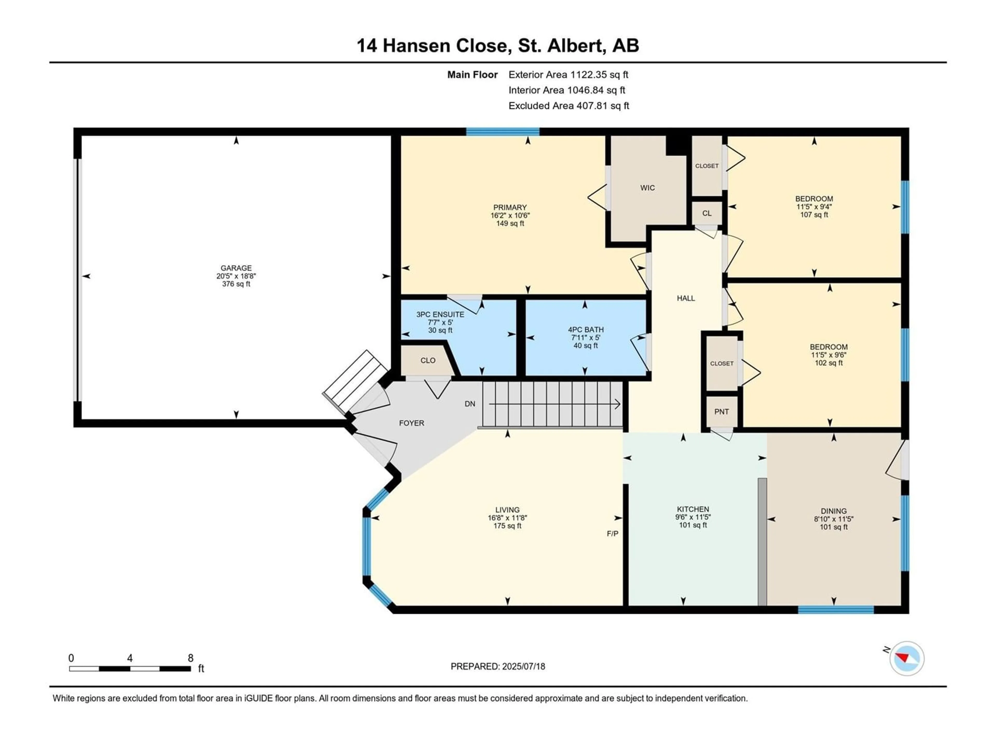 Floor plan for 14 HANSEN CL, St. Albert Alberta T8N6J7