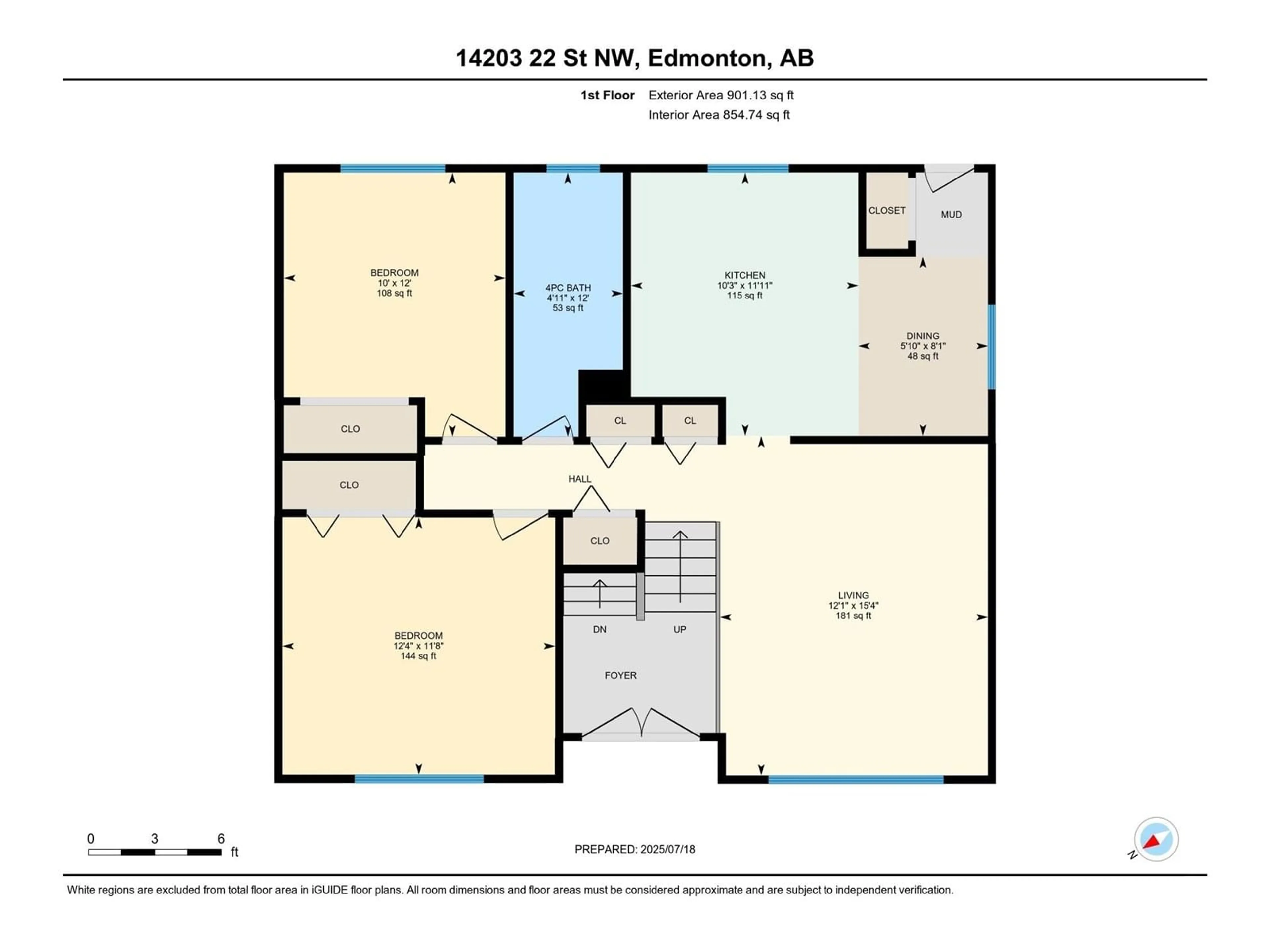 Floor plan for NW - 14203 22 ST, Edmonton Alberta T5Y1E4
