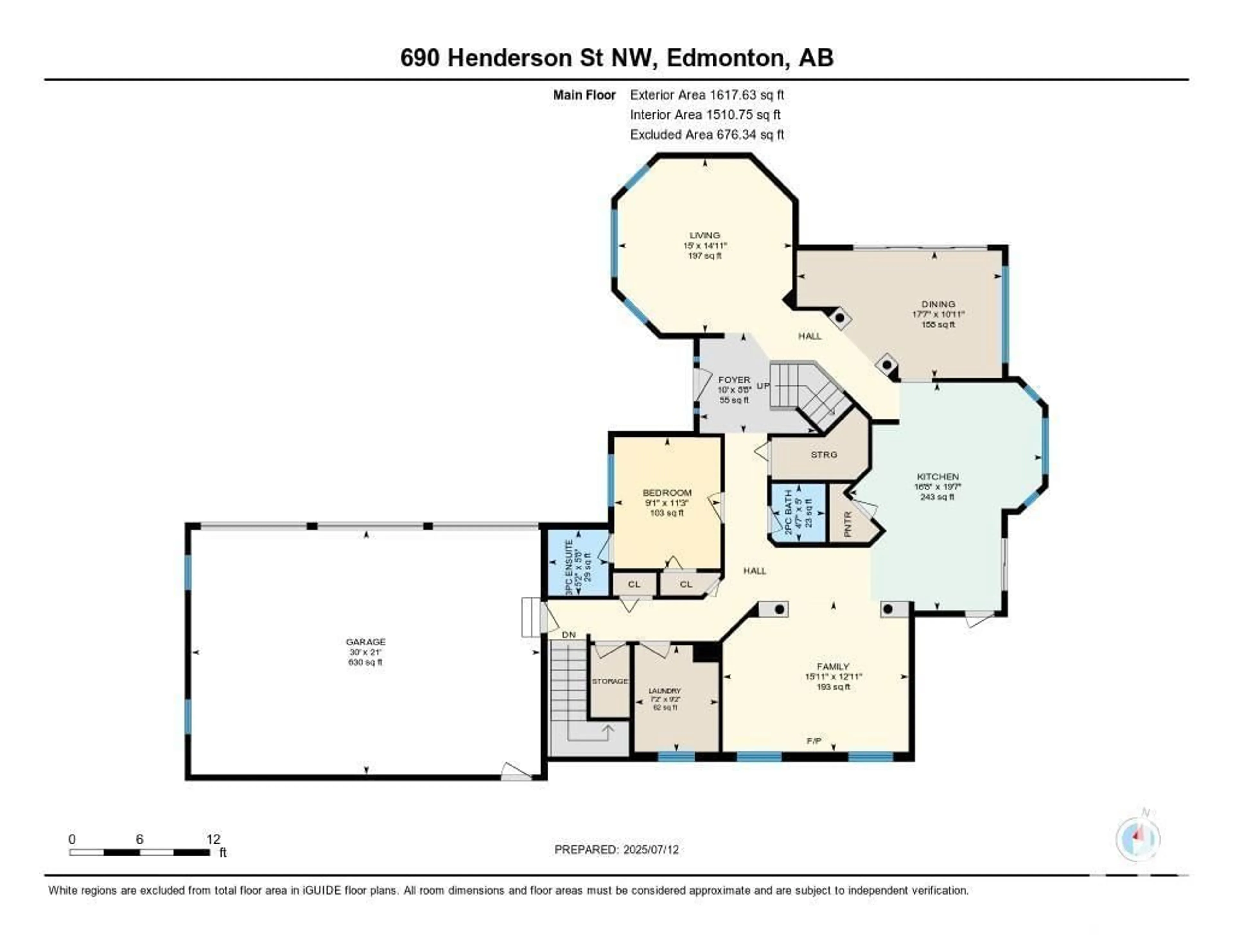 Floor plan for 690 HENDERSON ST, Edmonton Alberta T6R2R8