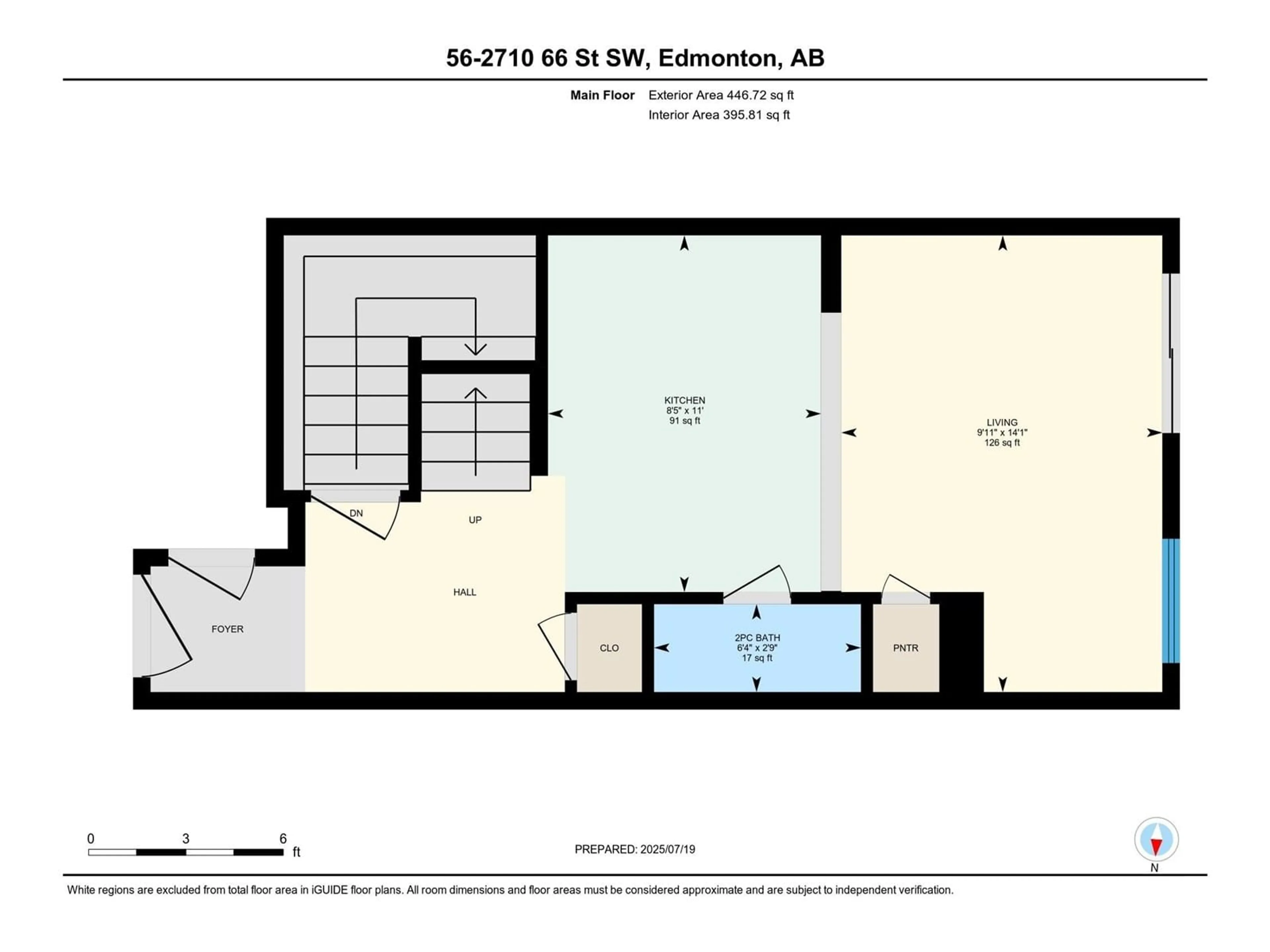 Floor plan for 56 - 2710 66 ST, Edmonton Alberta T6X3H4
