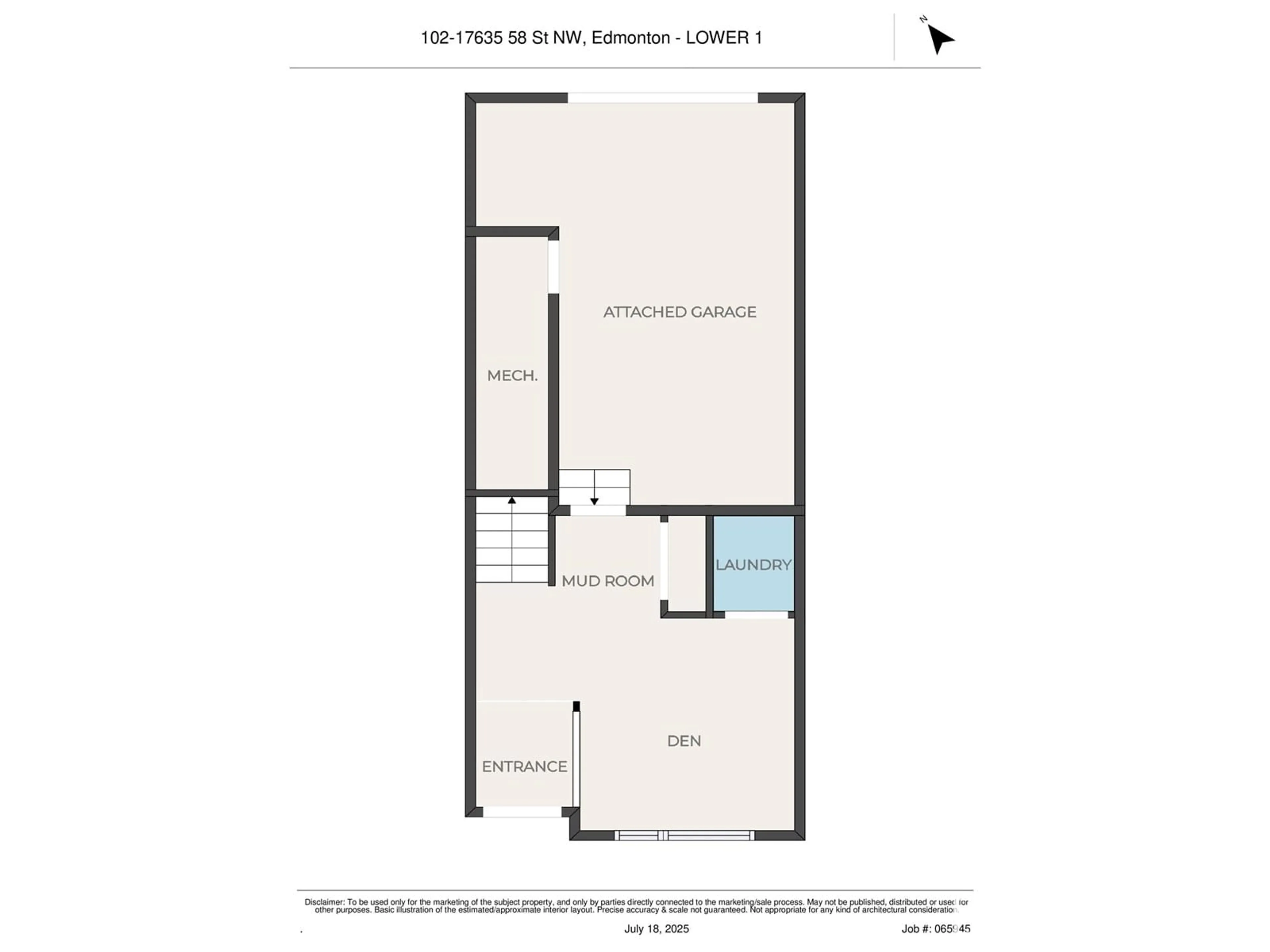 Floor plan for #102 - 17635 58 ST, Edmonton Alberta T5Y4C4