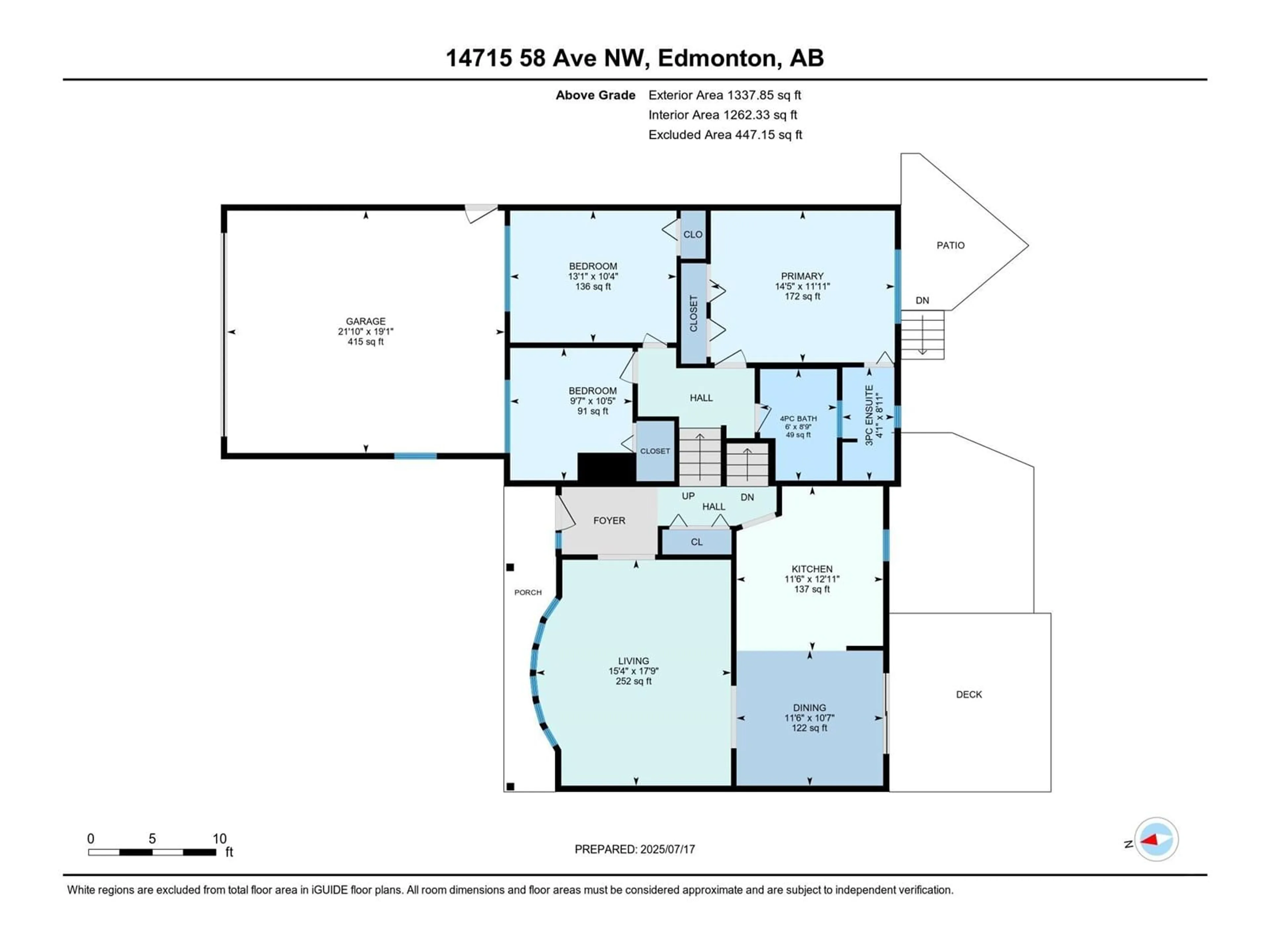 Floor plan for 14715 58 AV NW, Edmonton Alberta T6H4T3