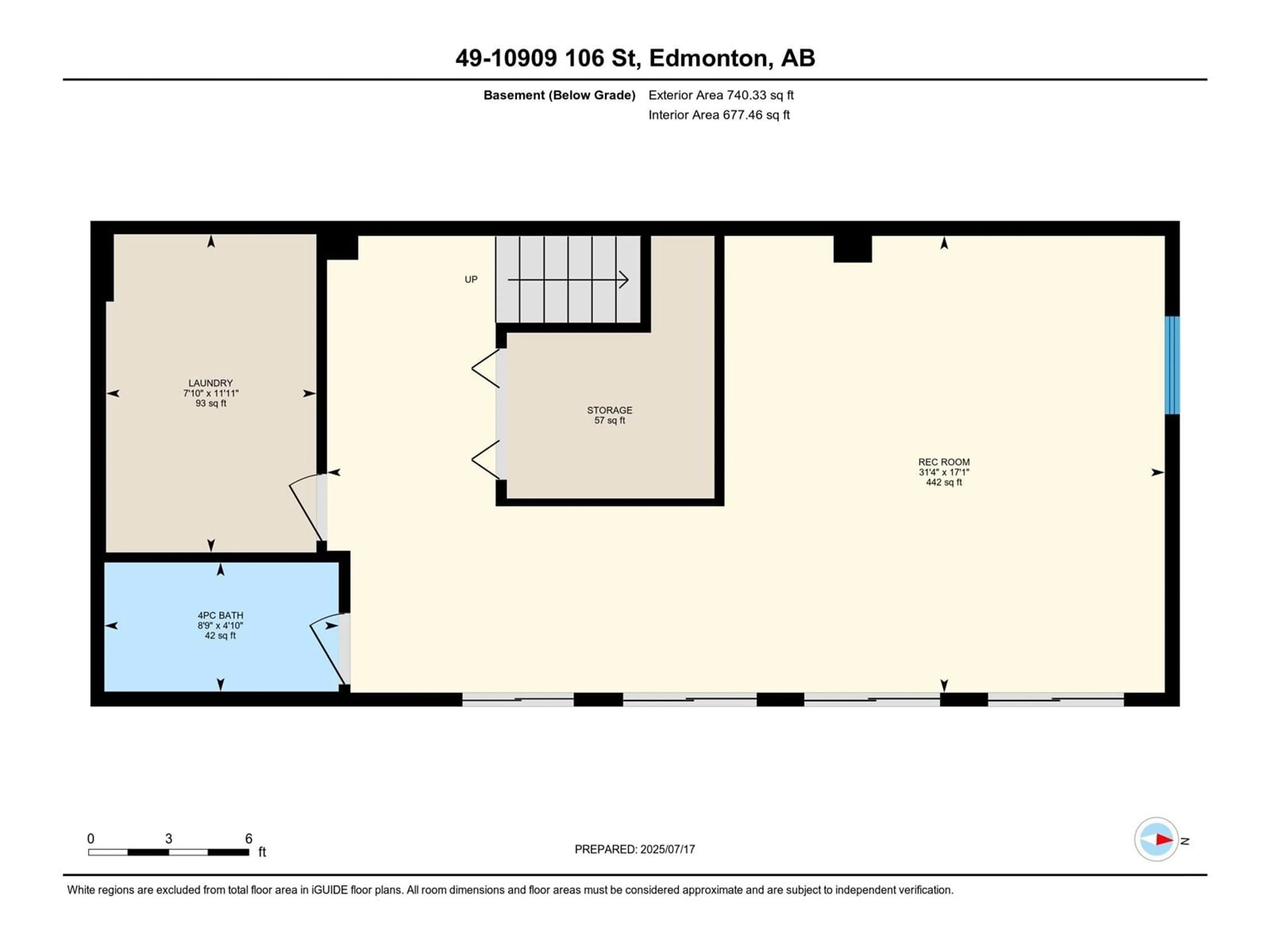 Floor plan for 49 - 10909 106 ST NW, Edmonton Alberta T5H4M7