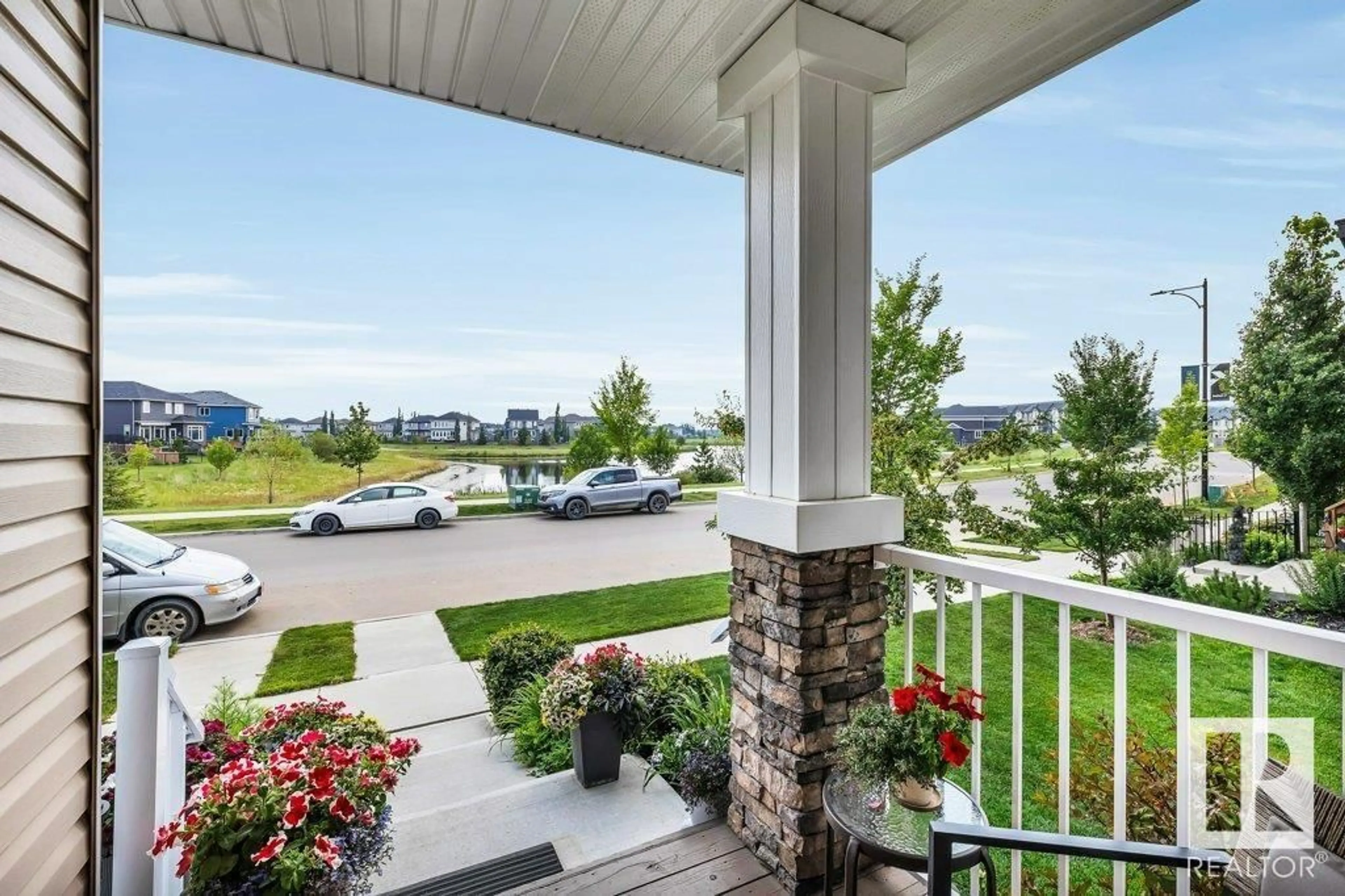 Patio, water/lake/river/ocean view for 162 DANSEREAU WY, Beaumont Alberta T4X2Y5