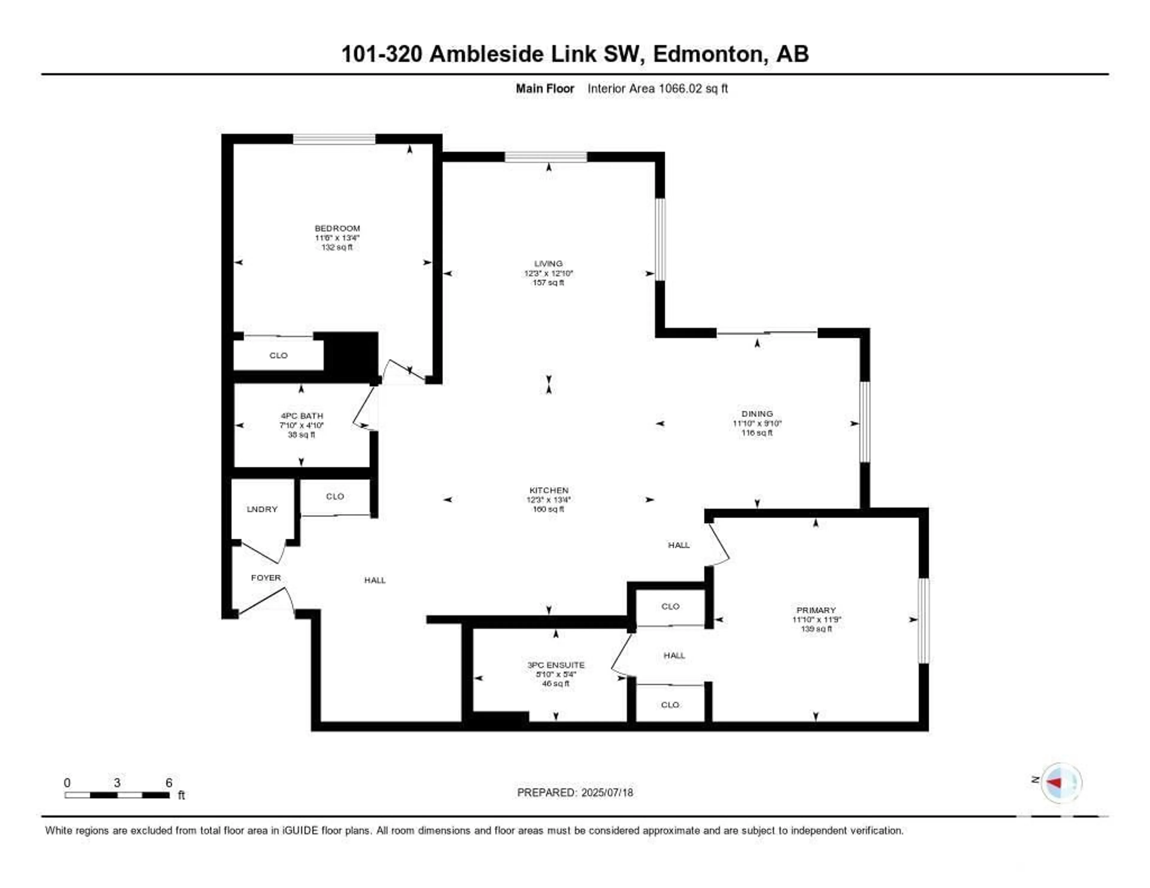Floor plan for #101 - 320 AMBLESIDE LINK LI, Edmonton Alberta T6W2Z9