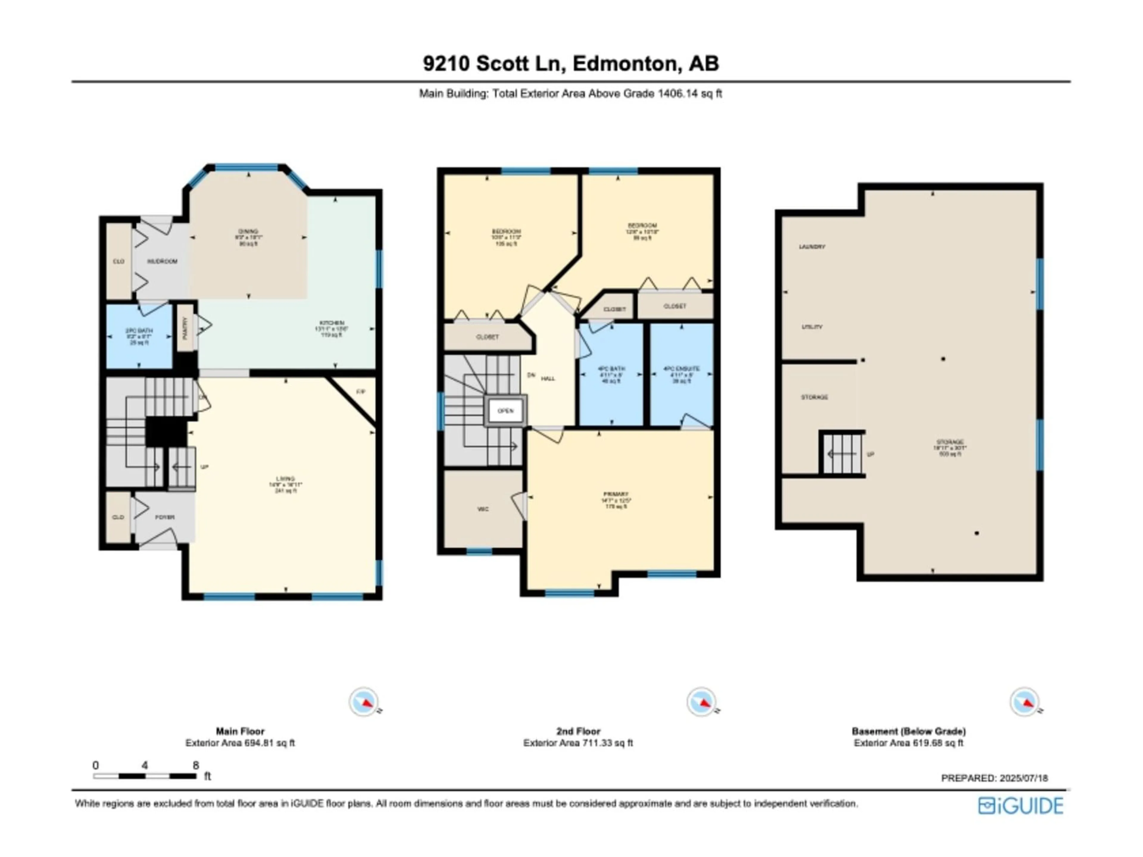 Floor plan for 9210 SCOTT LN, Edmonton Alberta T6R0E7