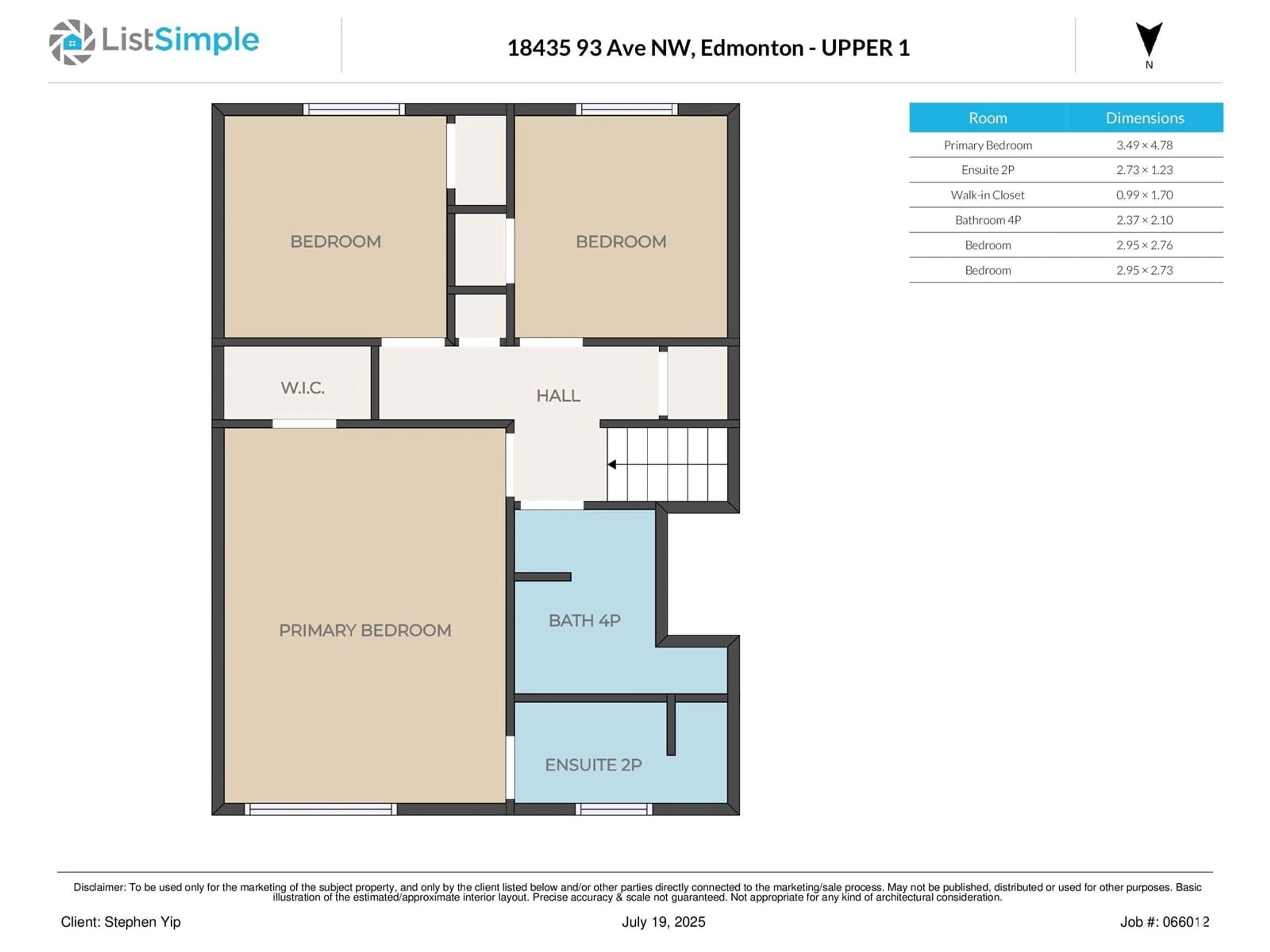 Floor plan for 18435 93 AV, Edmonton Alberta T5T1V5