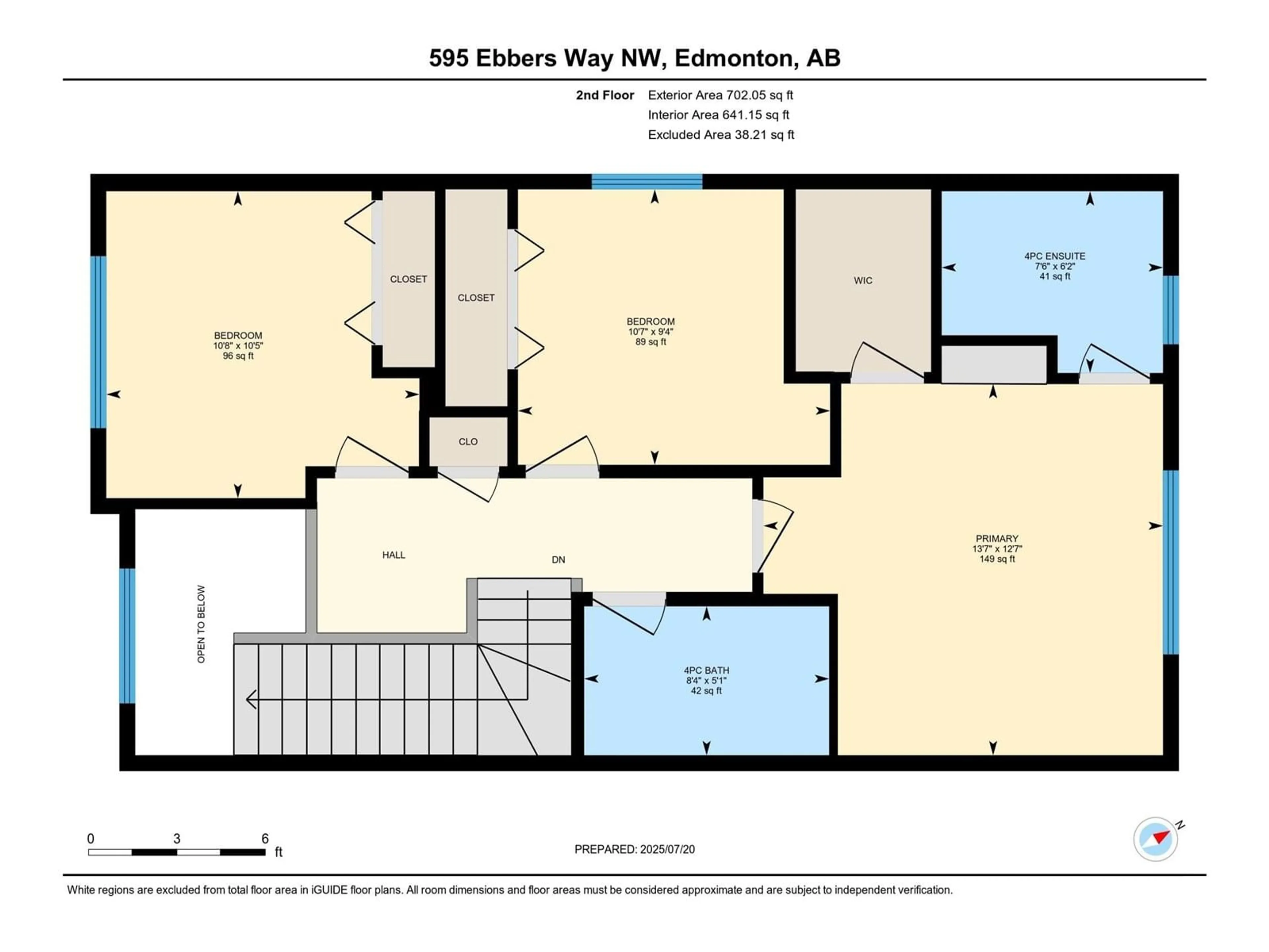 Floor plan for 595 EBBERS WY, Edmonton Alberta T5Y1R8