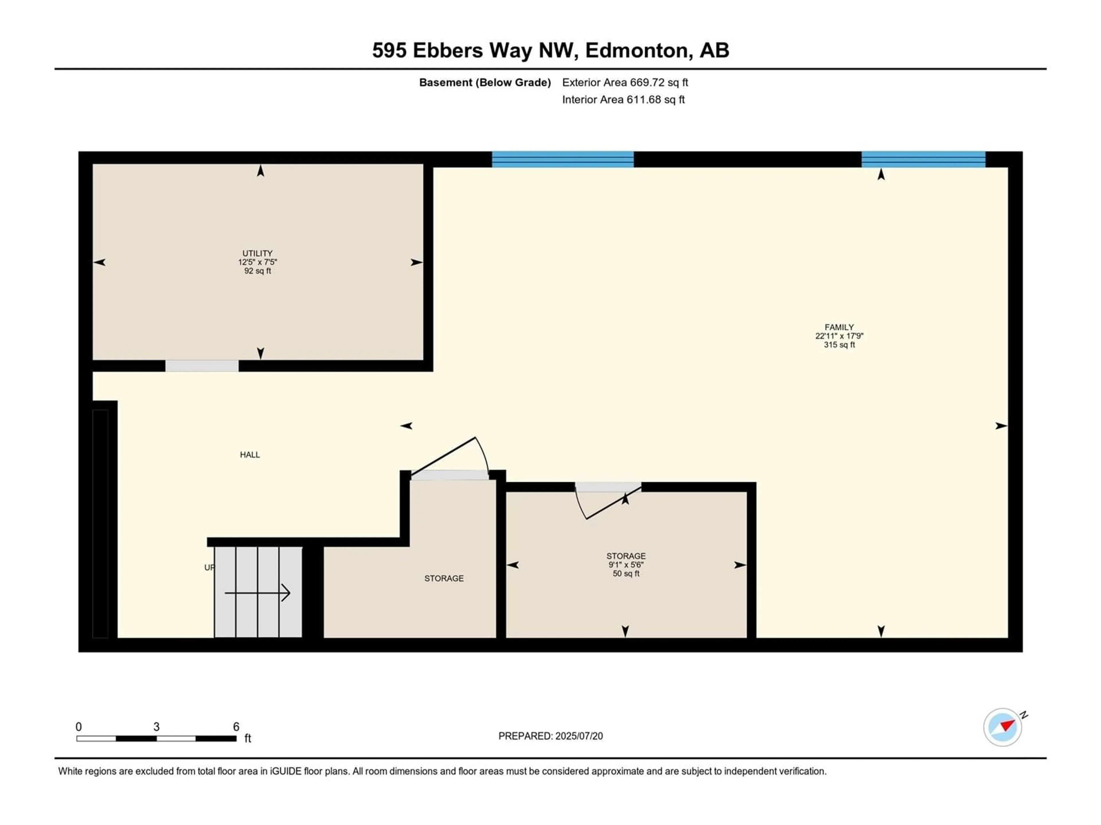 Floor plan for 595 EBBERS WY, Edmonton Alberta T5Y1R8