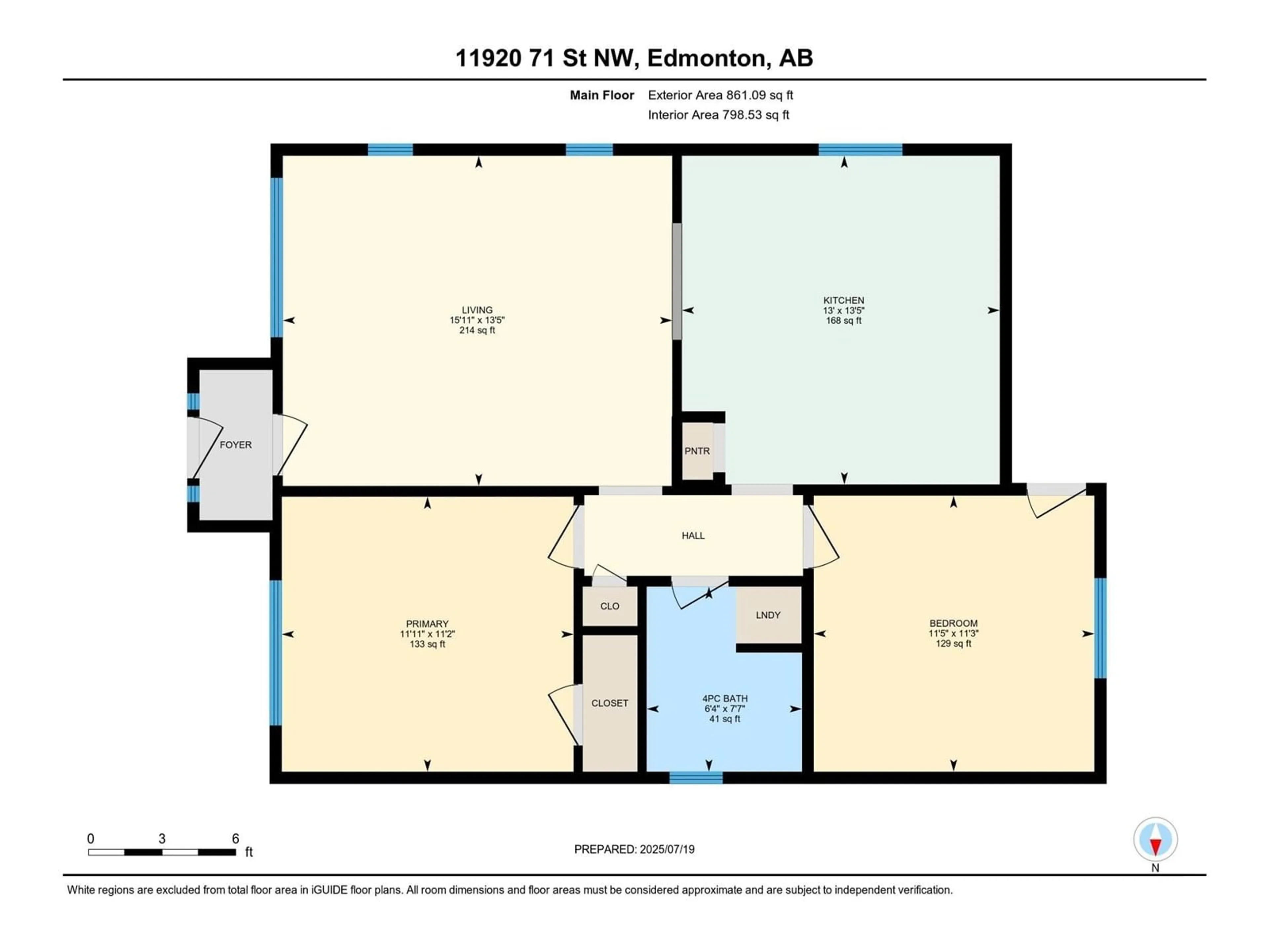 Floor plan for 11920 71 ST, Edmonton Alberta T5B1W7