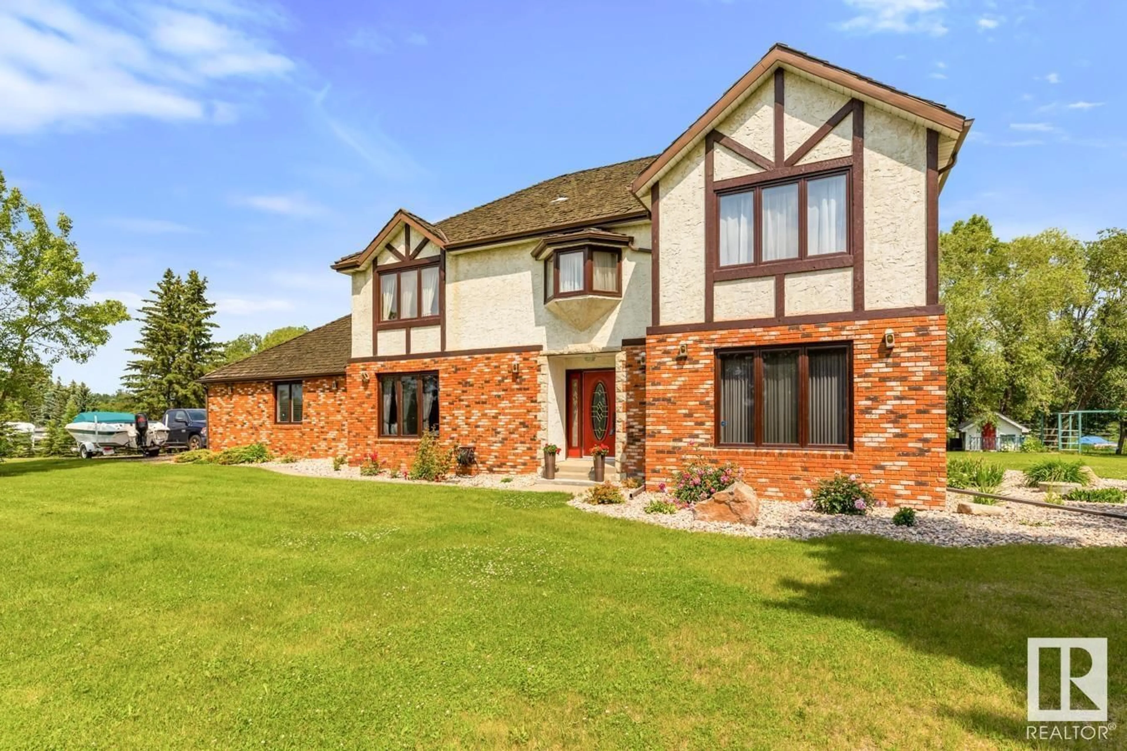 Home with brick exterior material, building for 22112 TWP ROAD 531, Rural Strathcona County Alberta T8E2E3