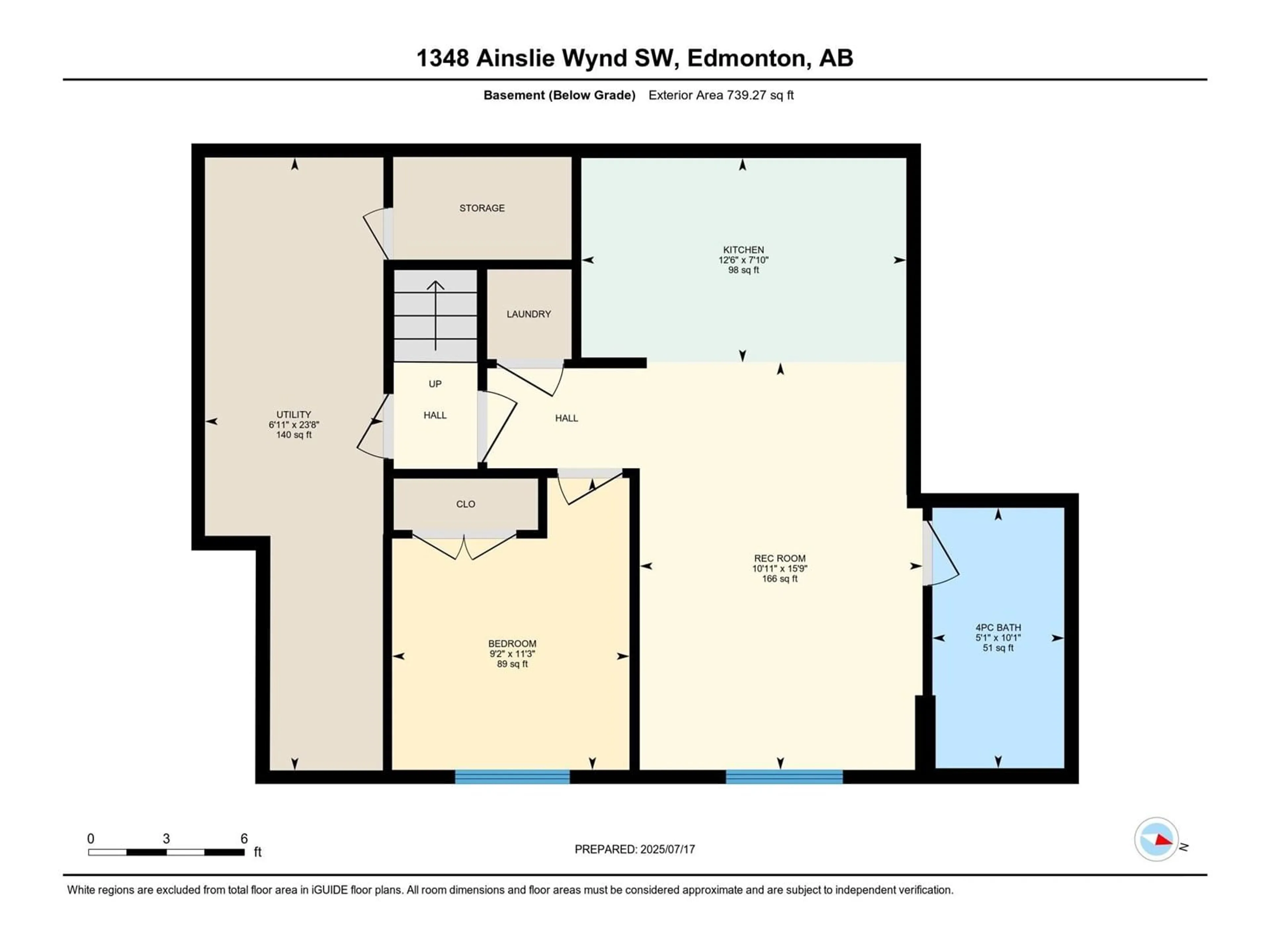 Floor plan for SW - 1348 AINSLIE WD, Edmonton Alberta T6W3G1