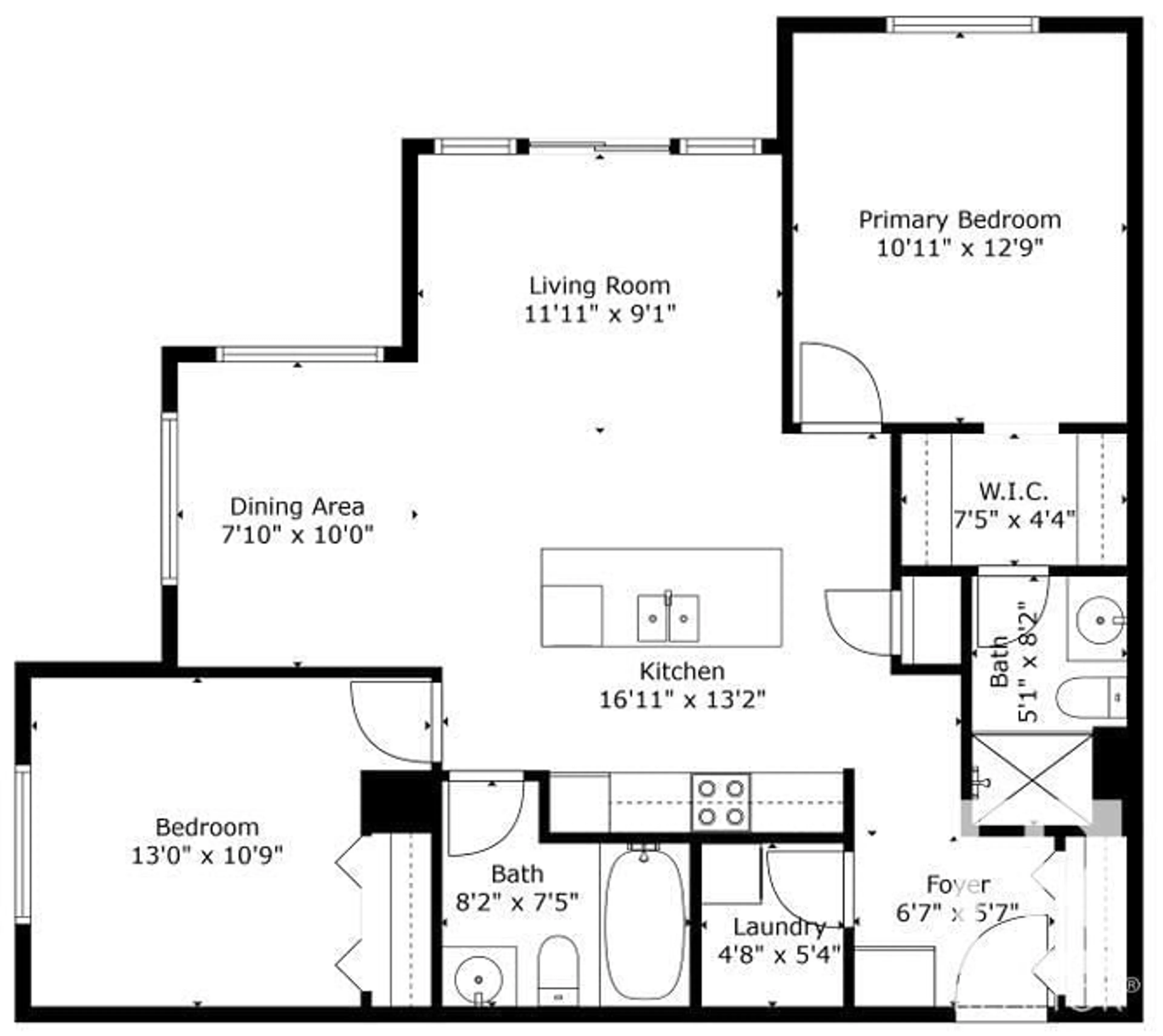 Floor plan for #415 - 12650 142 AV, Edmonton Alberta T5X0J4