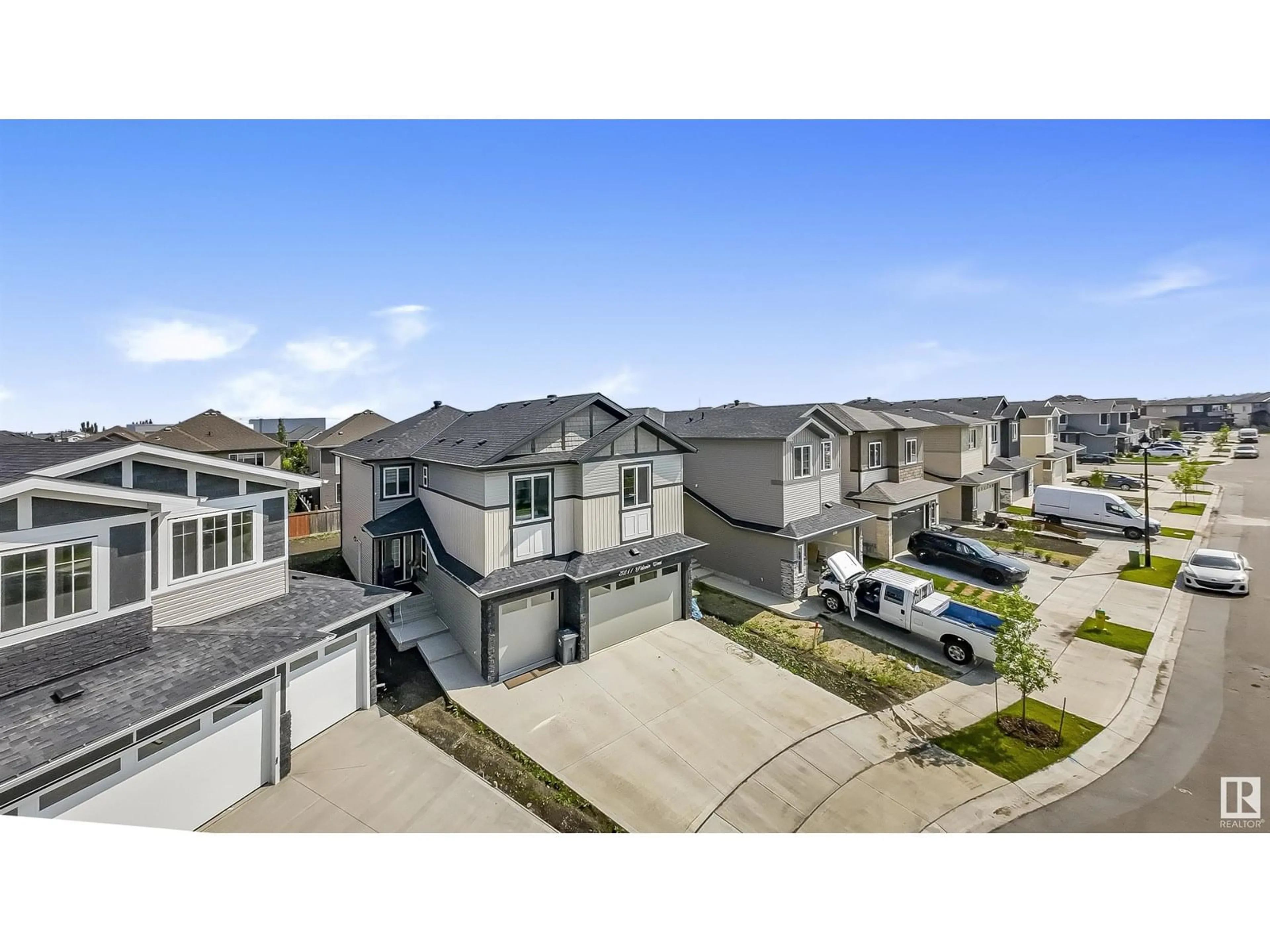 A pic from outside/outdoor area/front of a property/back of a property/a pic from drone, street for 3217 PELERIN CR, Beaumont Alberta T4X0E2