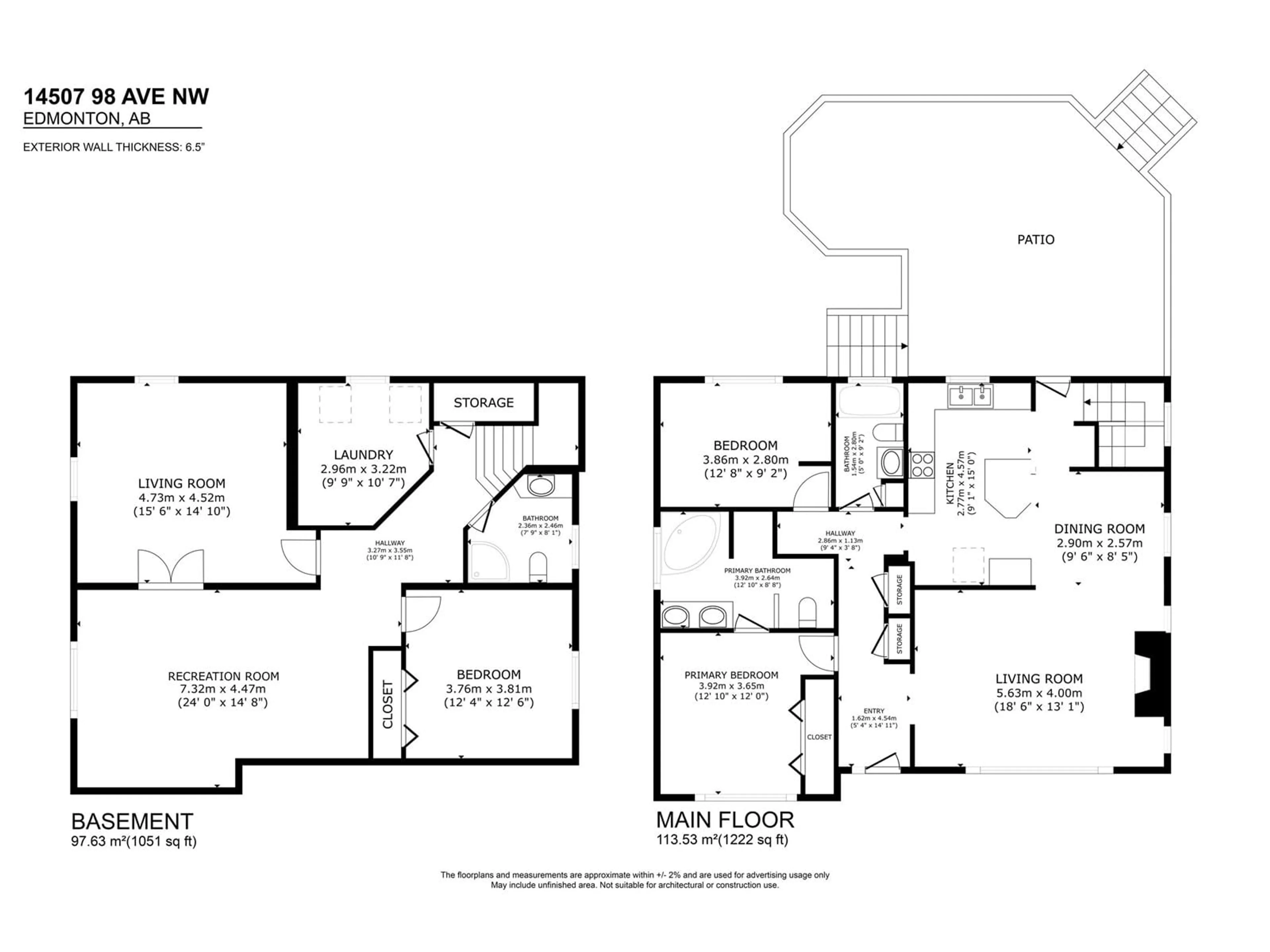 Floor plan for 14507 98 AVE NW, Edmonton Alberta T5N0G9