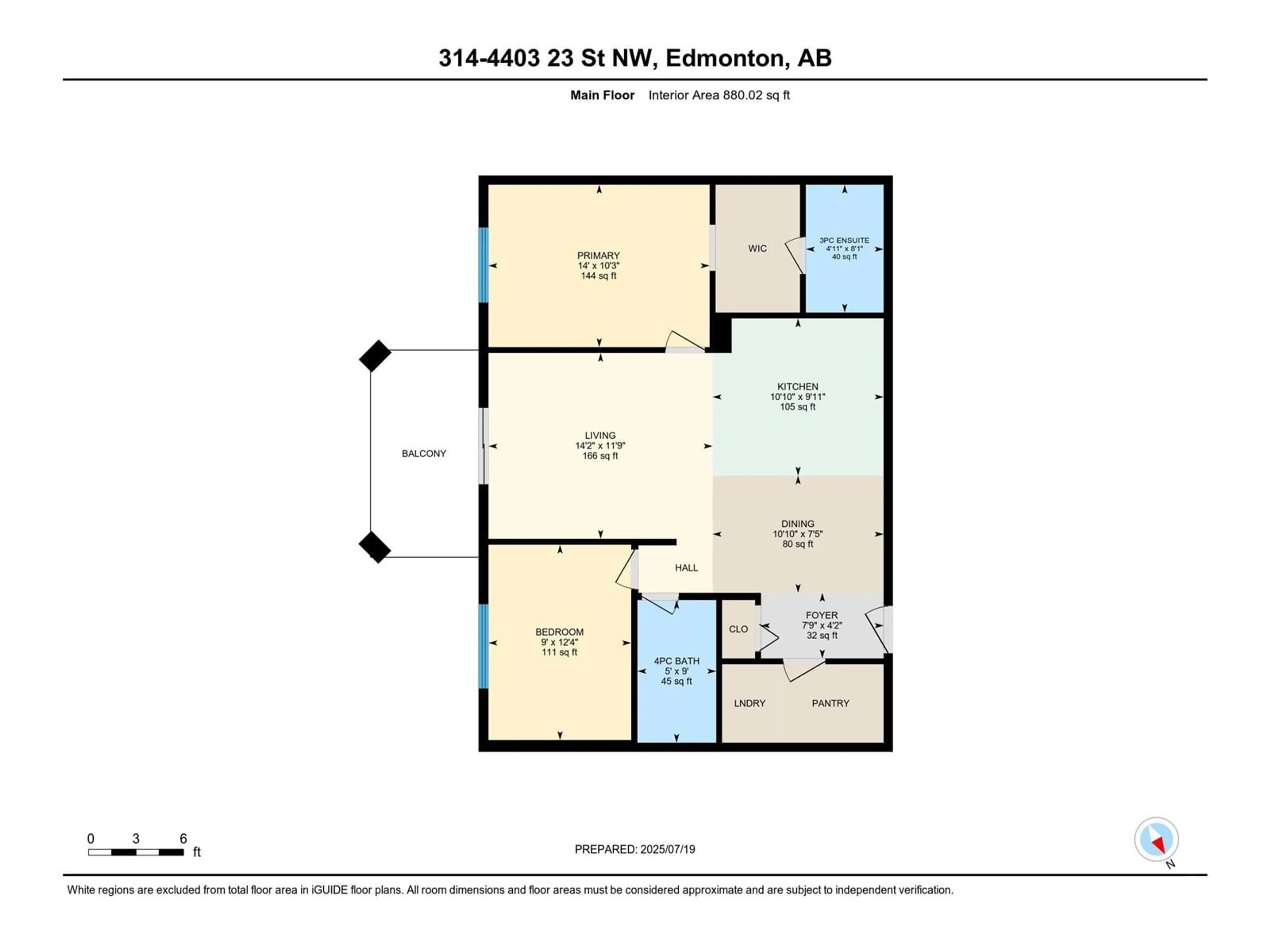 Floor plan for #314 - 4403 23 ST, Edmonton Alberta T6T0E4