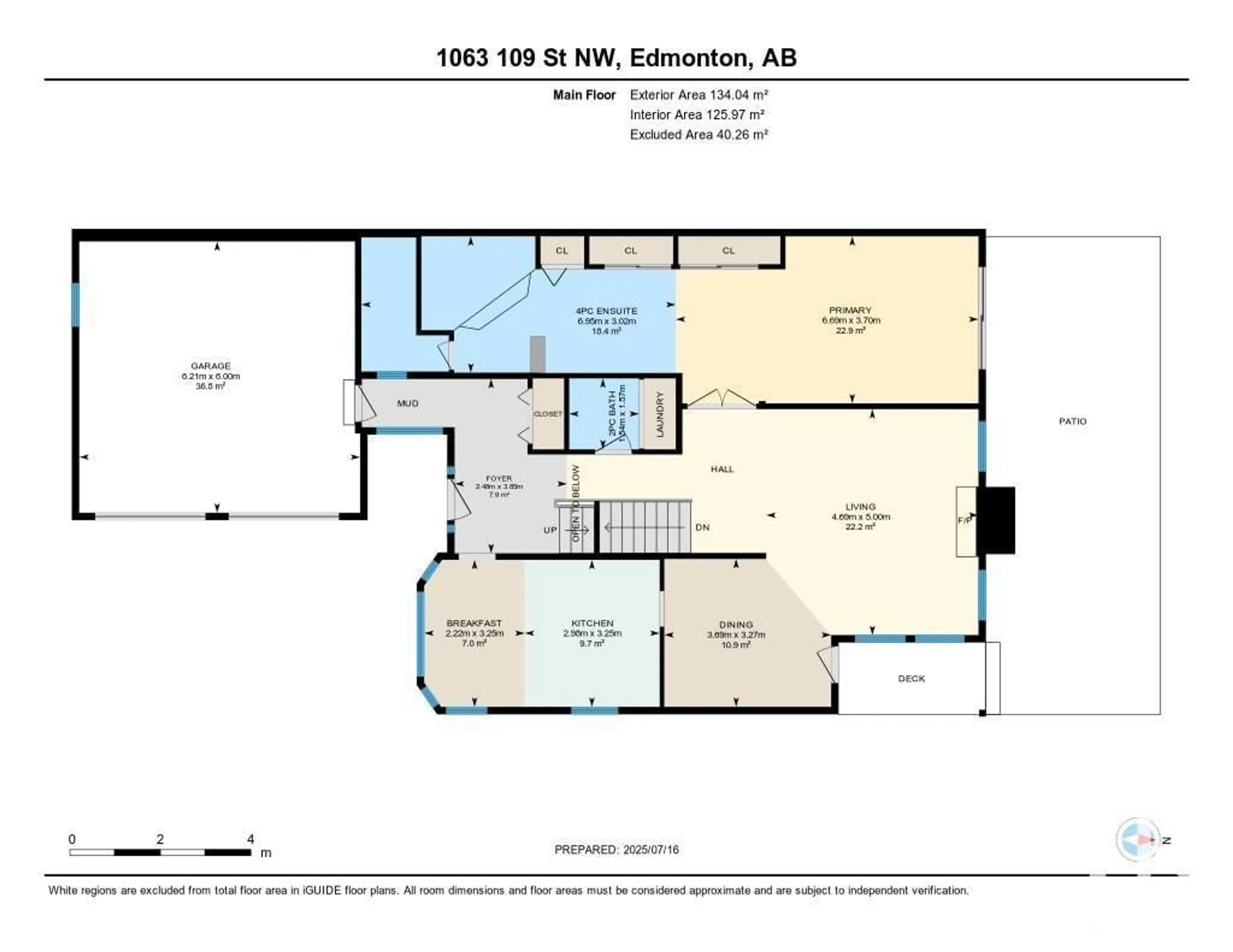 Floor plan for 1063 109 ST, Edmonton Alberta T6J5G2