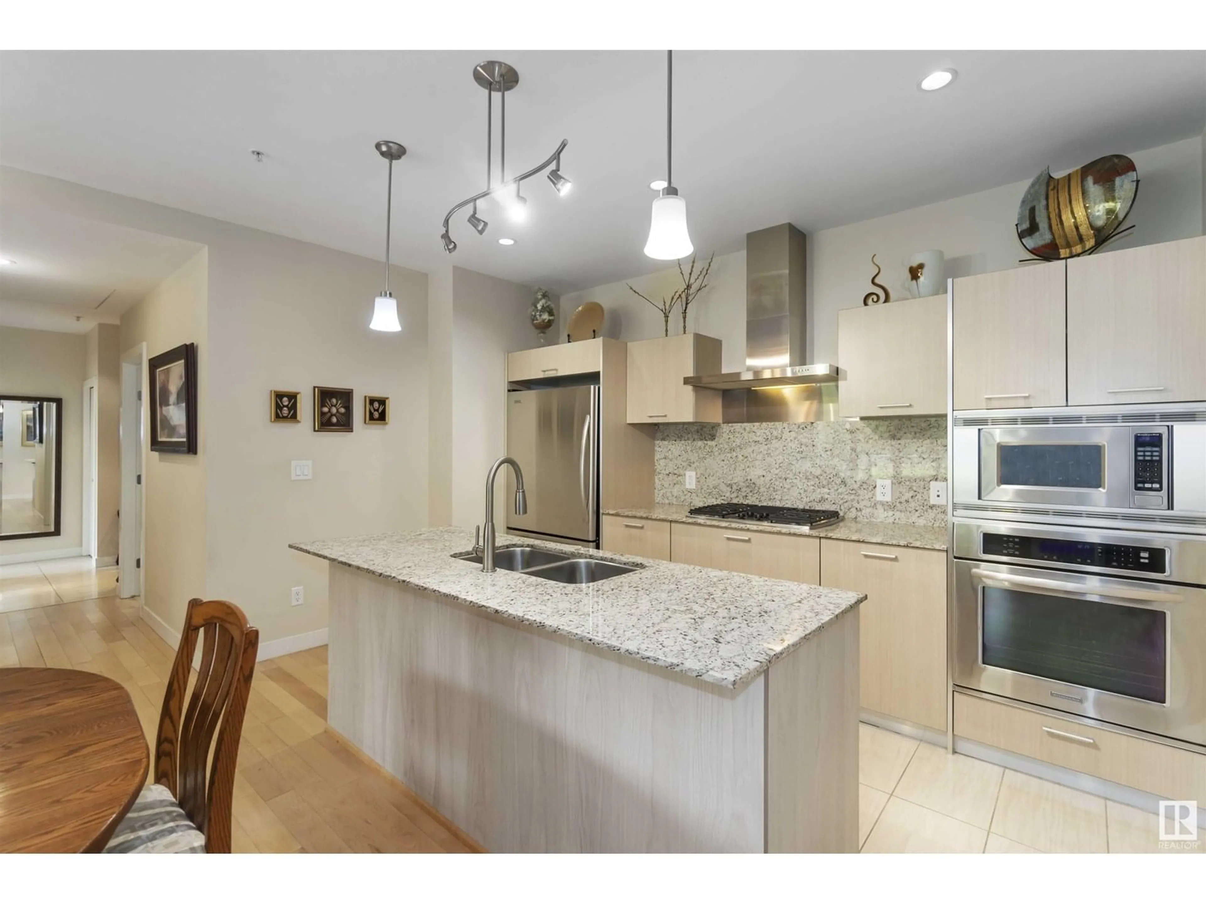 Open concept kitchen, ceramic/tile floor for #108 - 2504 109 ST, Edmonton Alberta T6J2H3