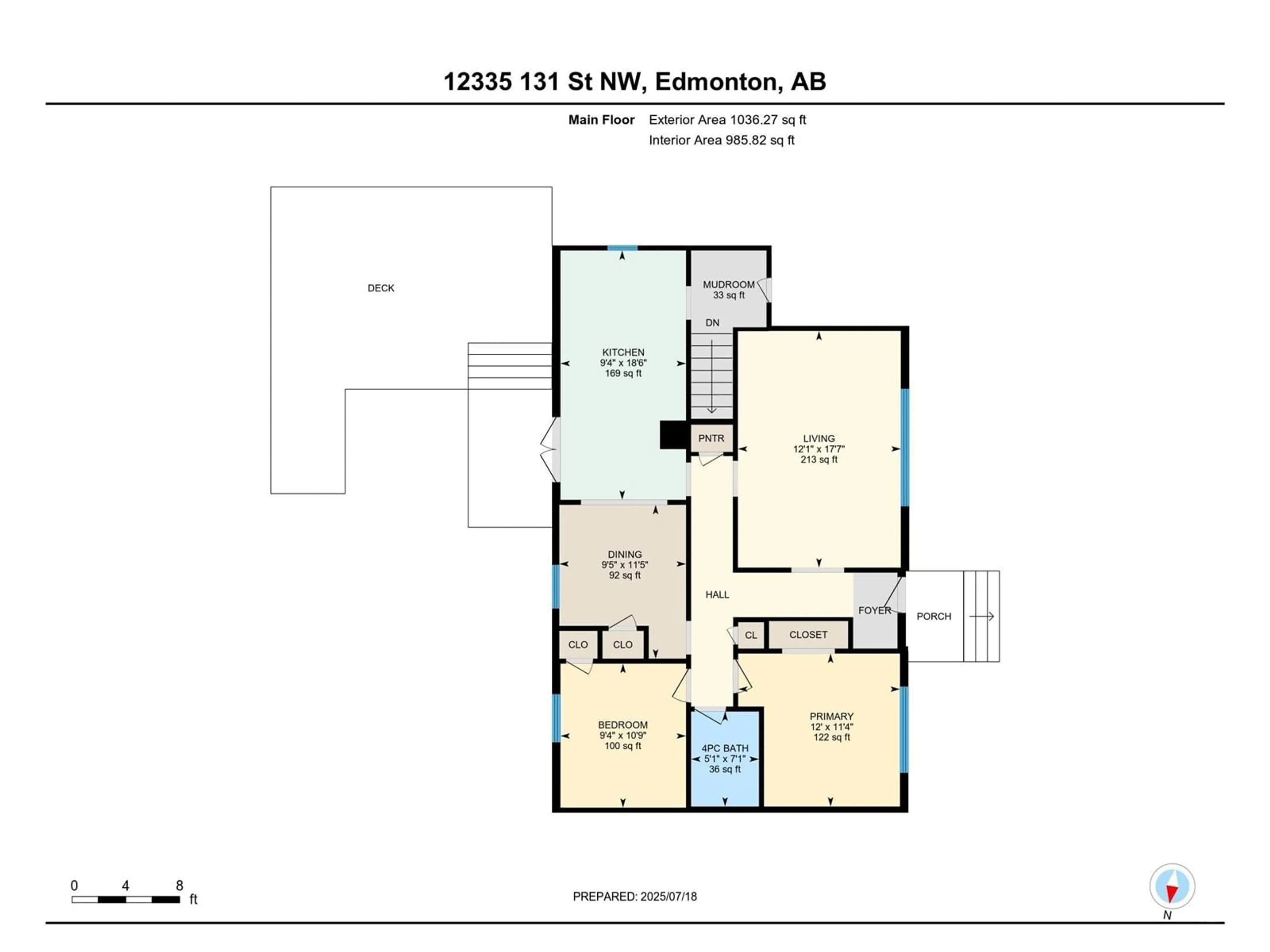 Floor plan for NW - 12335 131 ST, Edmonton Alberta T5L1N4