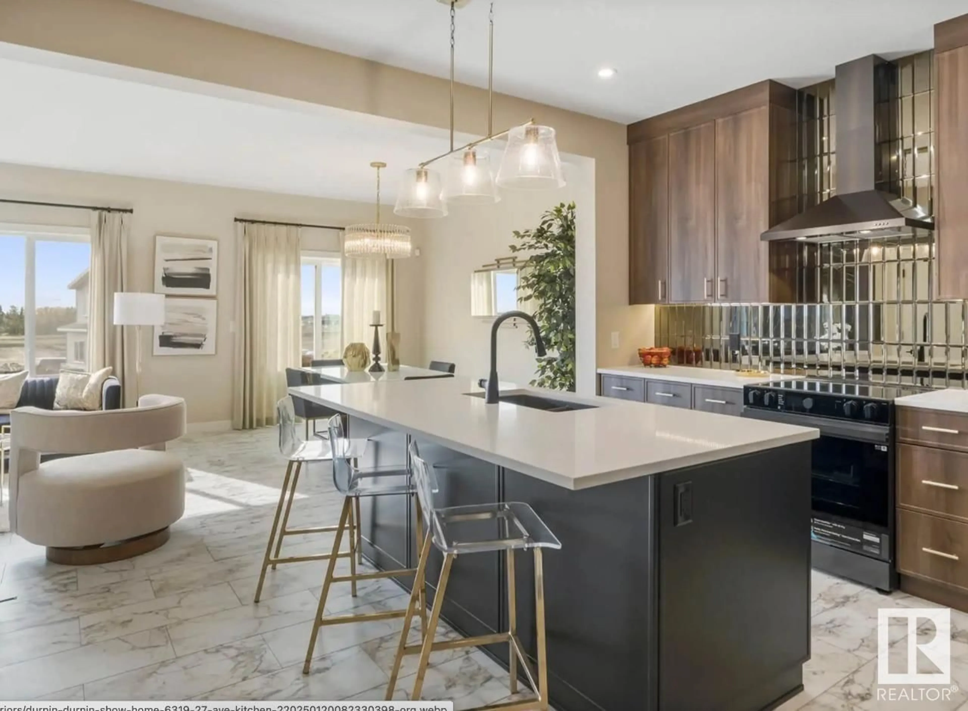 Open concept kitchen, ceramic/tile floor for SW - 324 27 ST, Edmonton Alberta T6X3H9