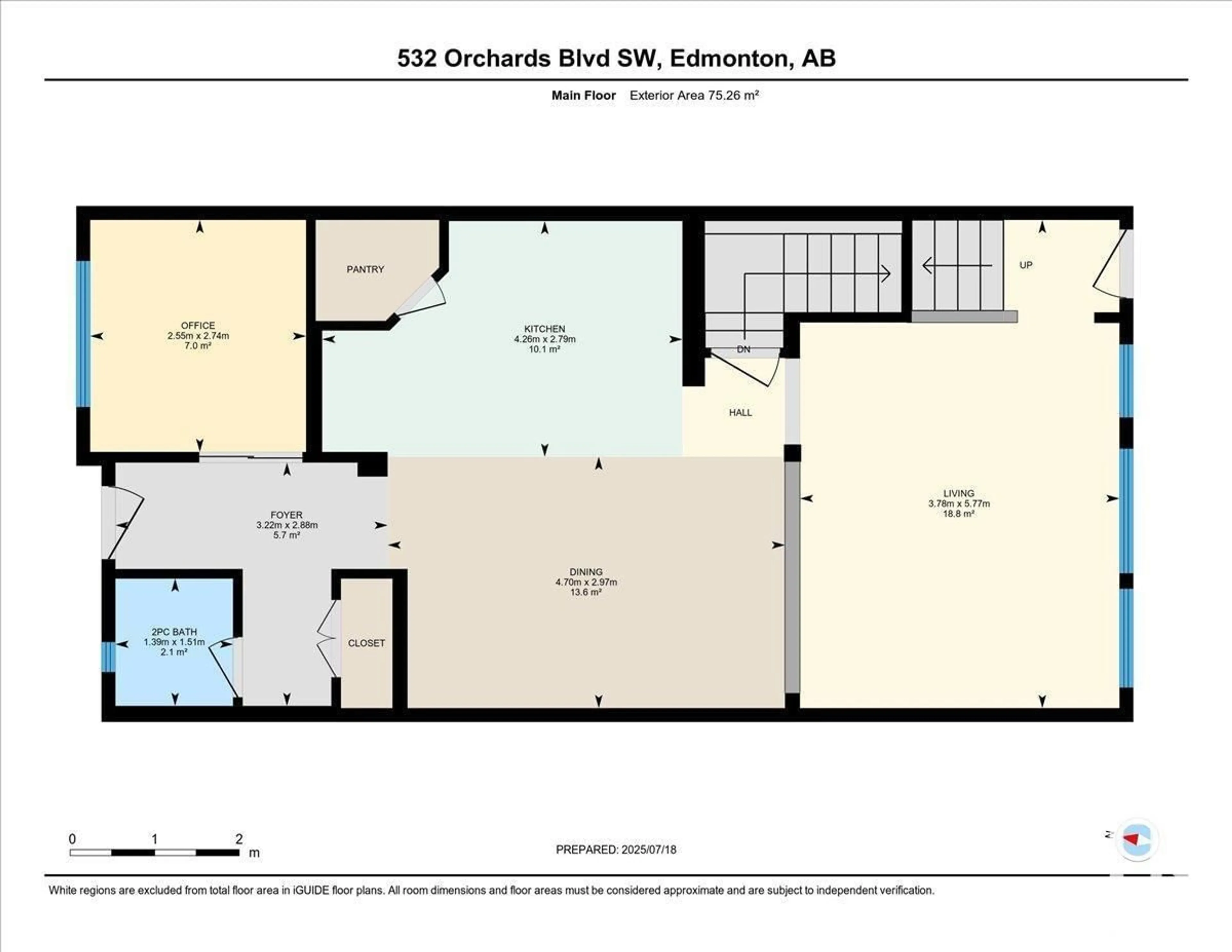 Floor plan for 532 ORCHARDS BLVD, Edmonton Alberta T6X2B7