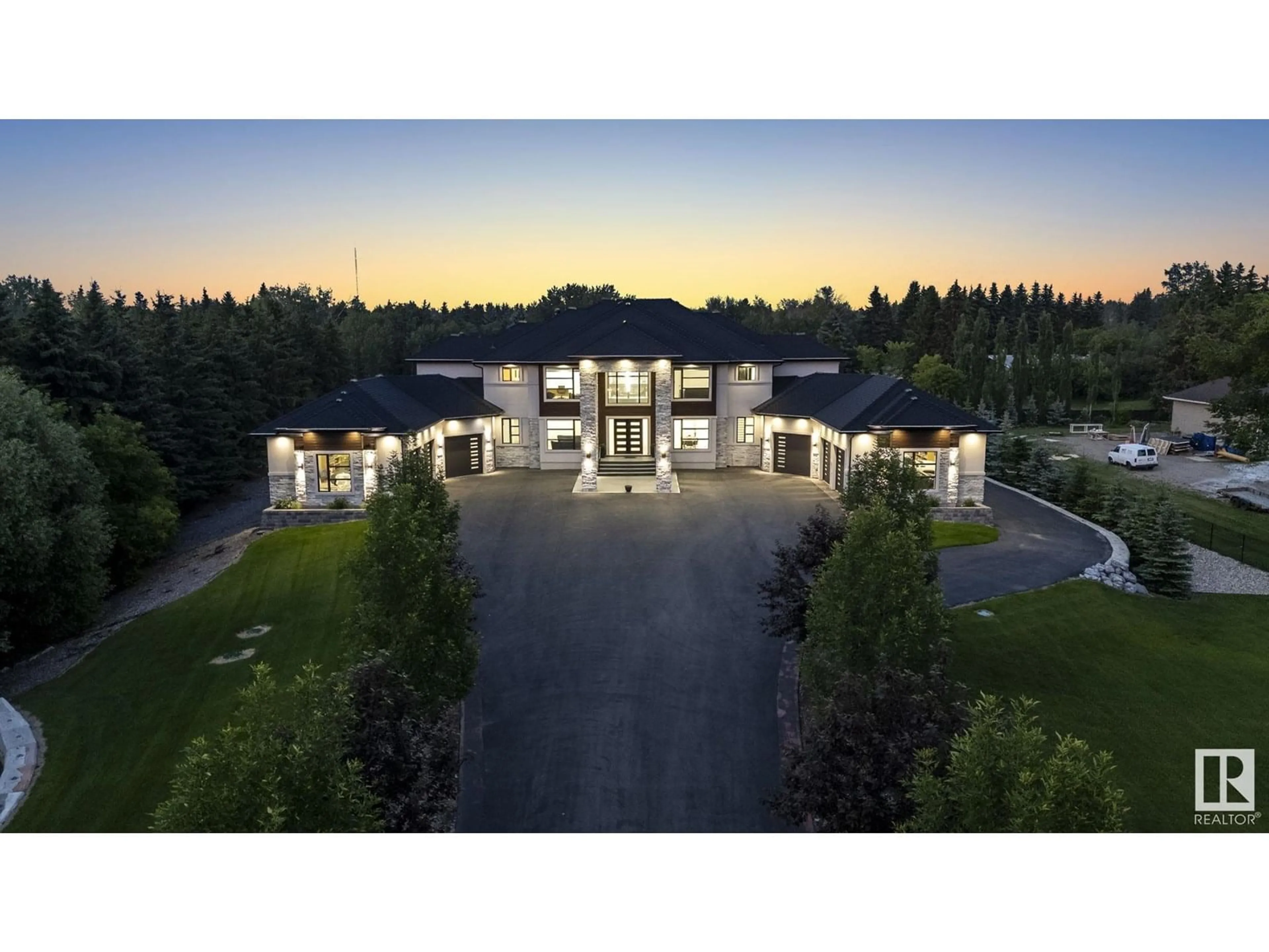 A pic from outside/outdoor area/front of a property/back of a property/a pic from drone, mountain view for 52355 RANGE ROAD 233, Rural Strathcona County Alberta T8B1C6