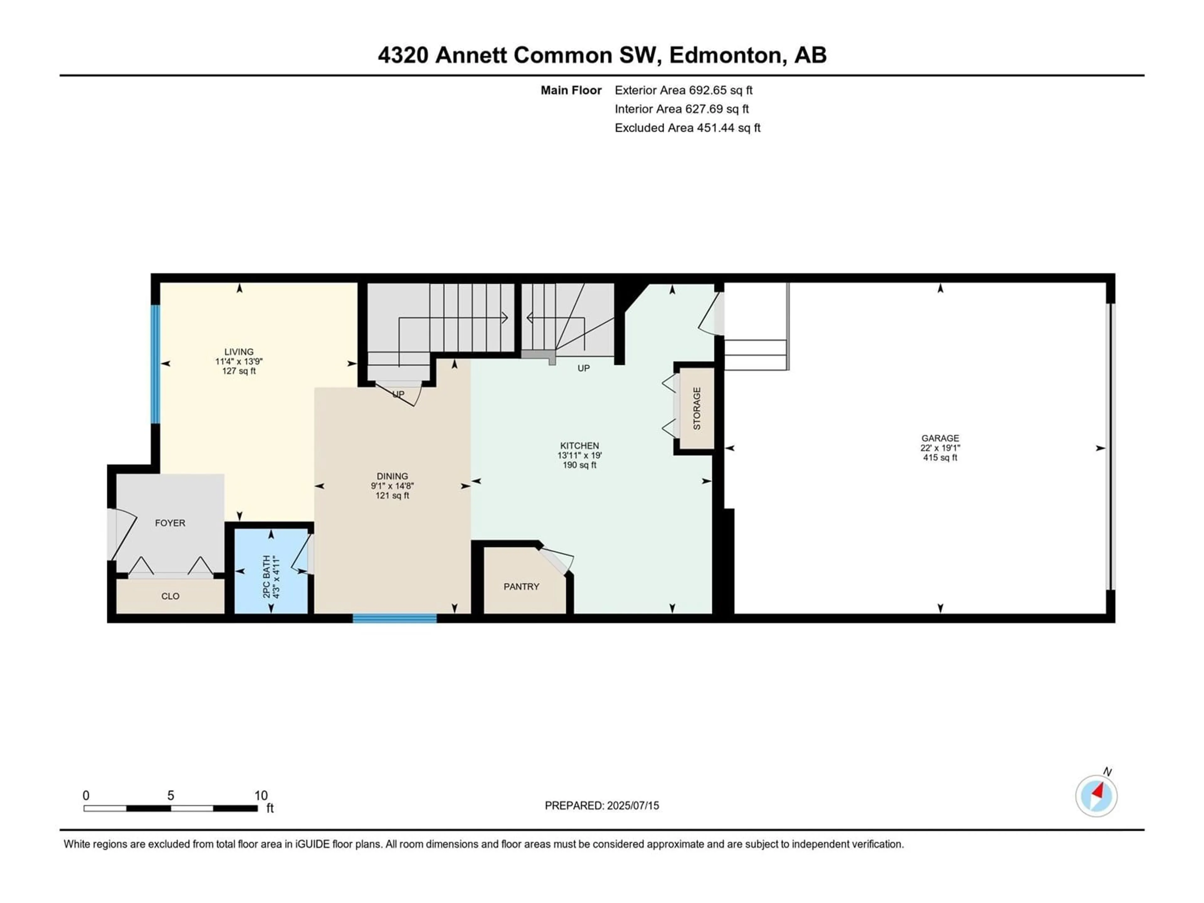 Floor plan for SW - 4320 ANNETT CM, Edmonton Alberta T6W2V5