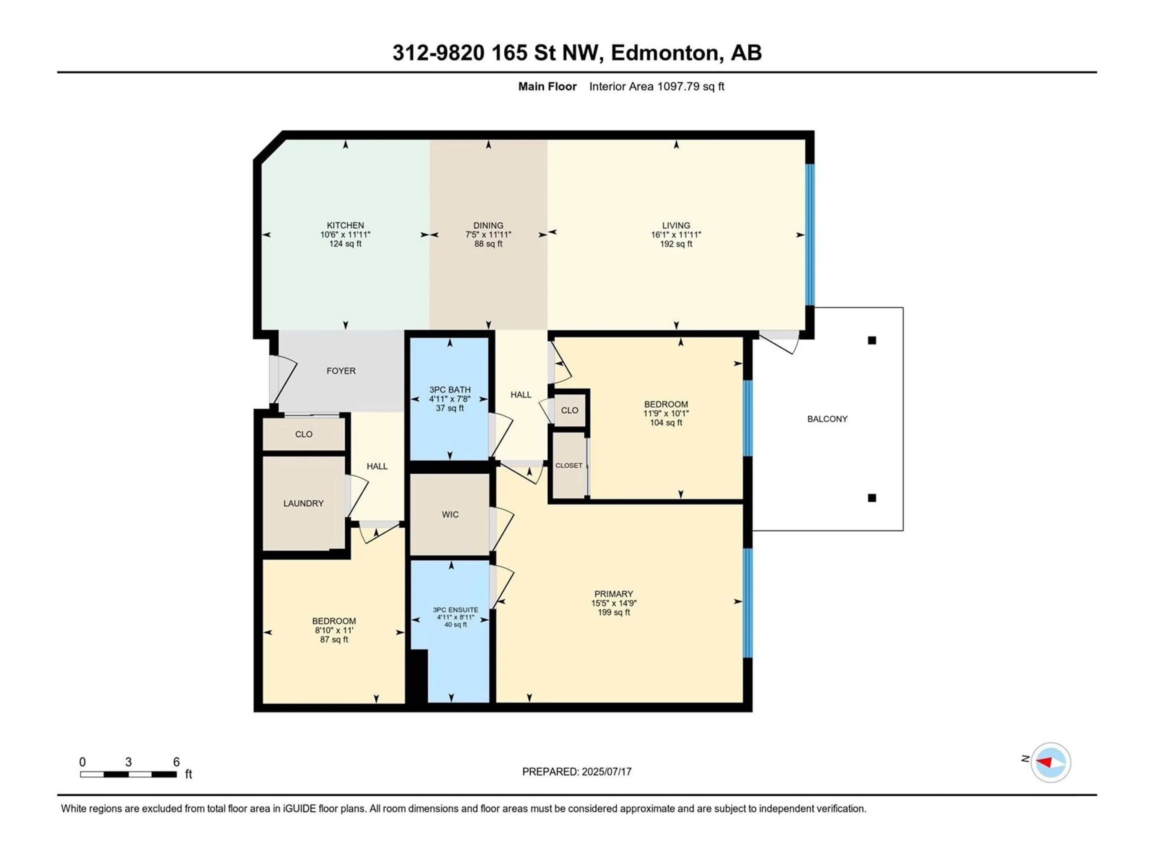 Floor plan for #312 - 9820 165 ST, Edmonton Alberta T5P0N3