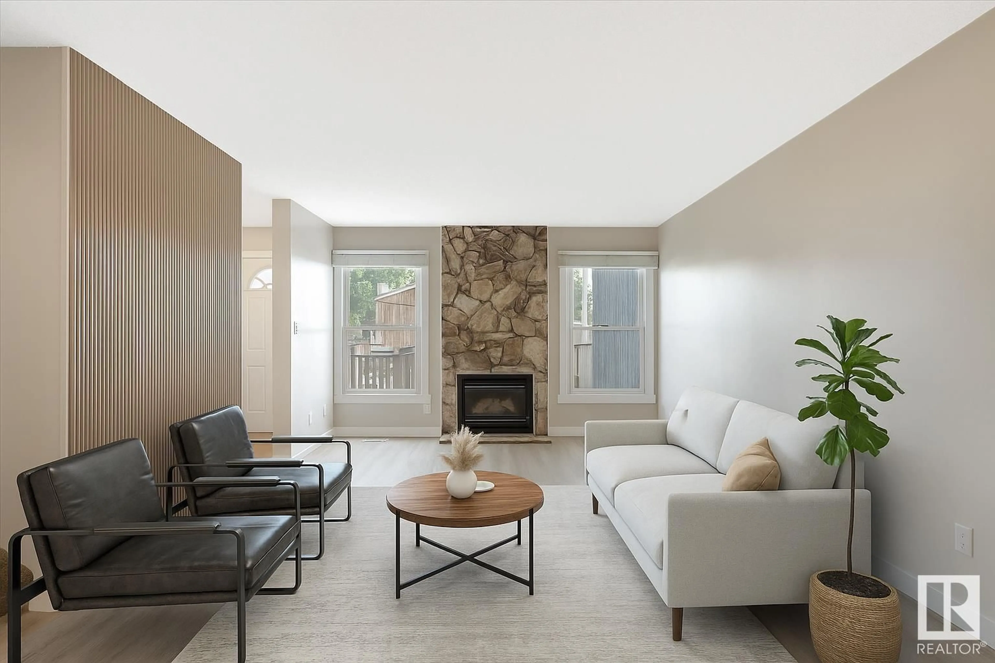 Living room with furniture, ceramic/tile floor for NW - 6512 184 ST, Edmonton Alberta T5T2P1