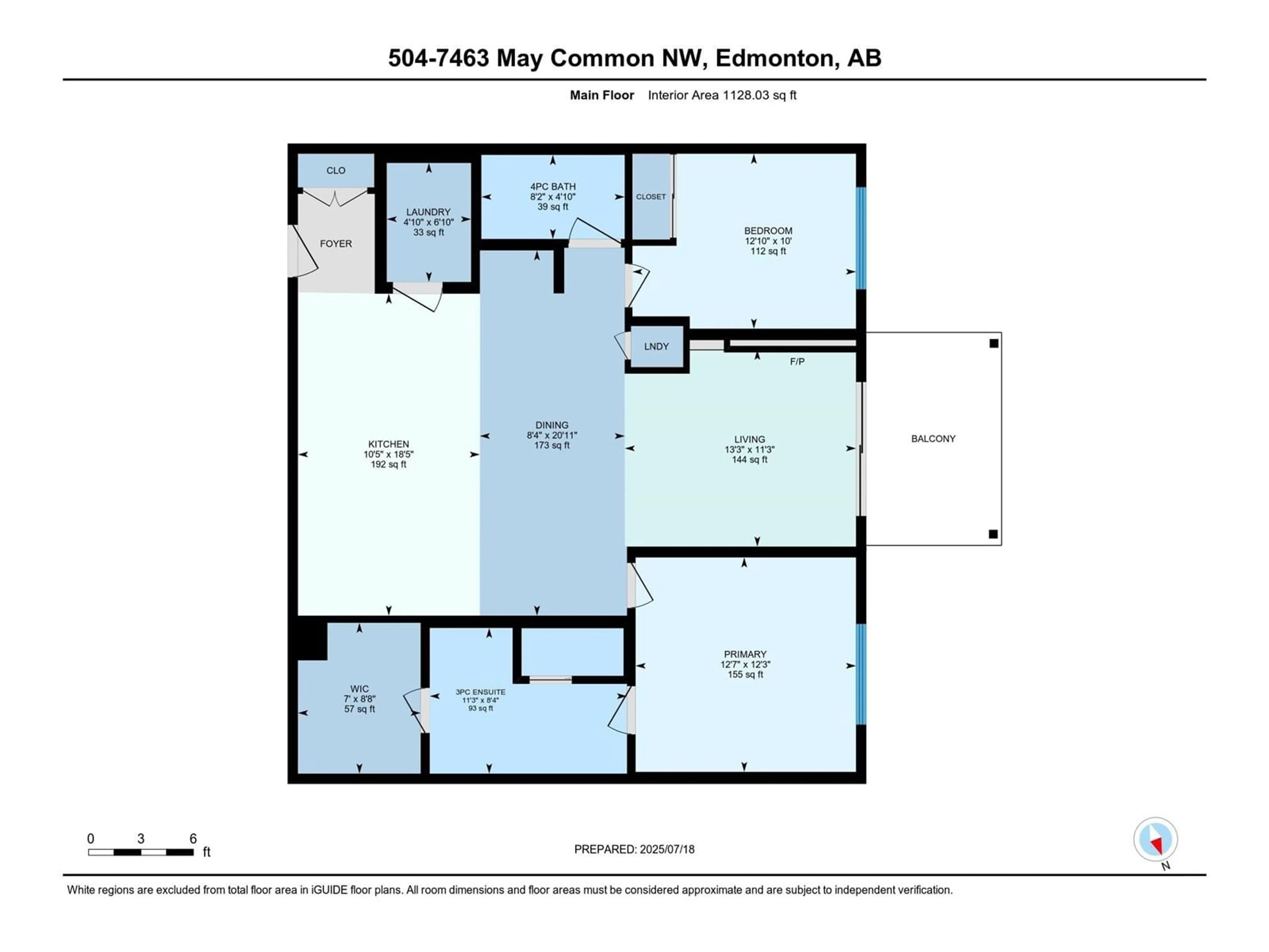 Floor plan for #504 - 7463 MAY CM, Edmonton Alberta T6R0X1