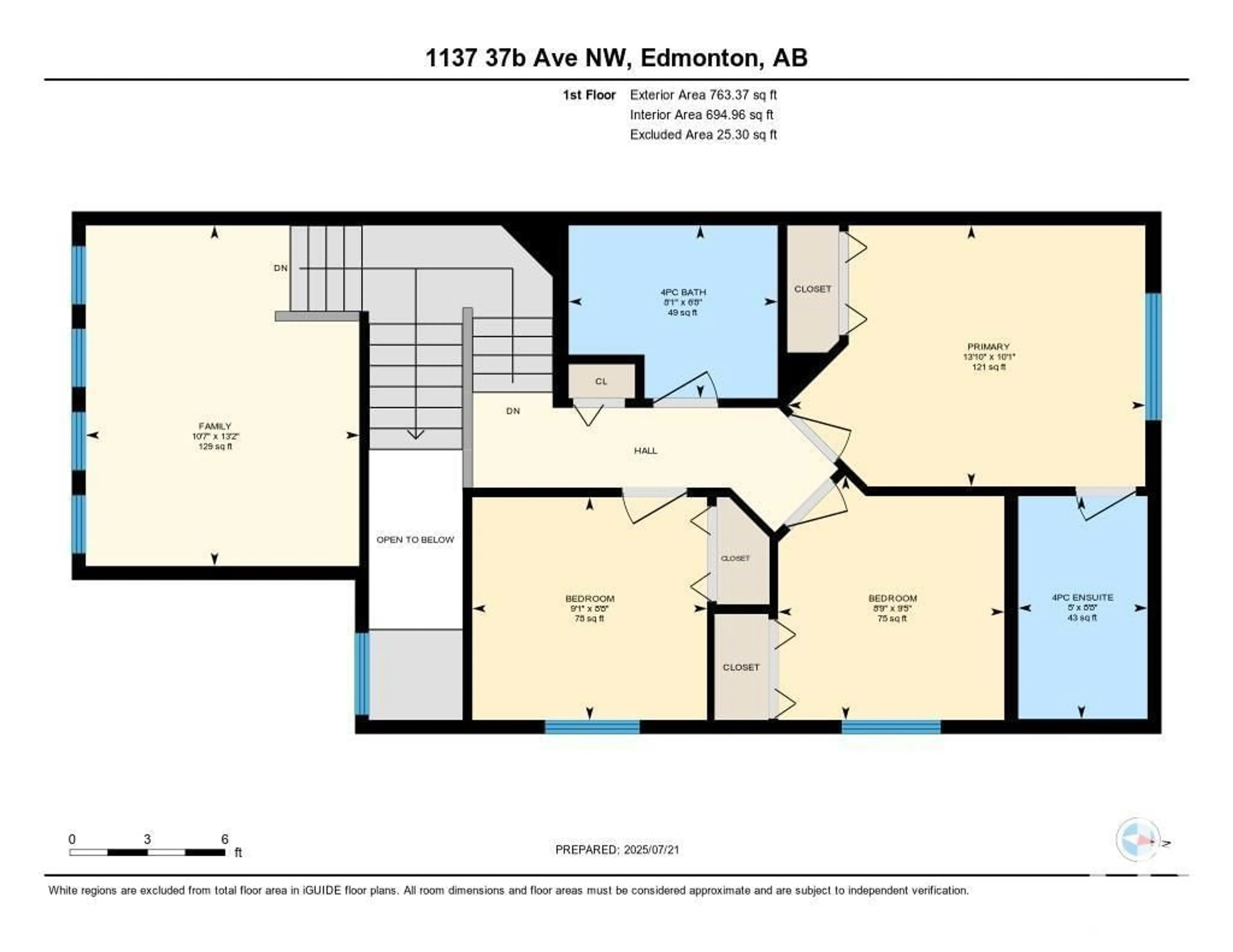 Floor plan for 1137 37B AV AV, Edmonton Alberta T6T0B9