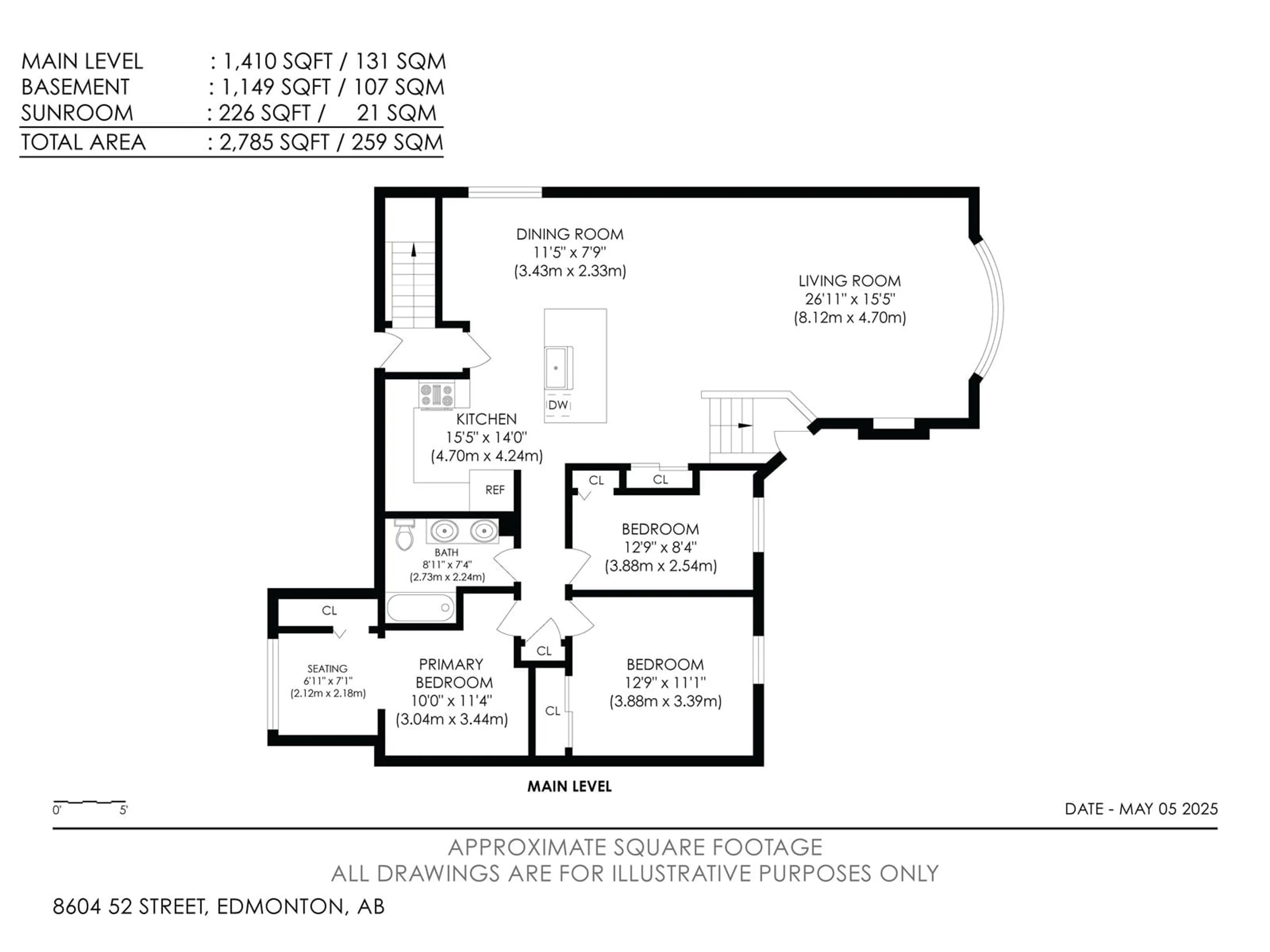 Floor plan for 8604 52 ST, Edmonton Alberta T6B1E9